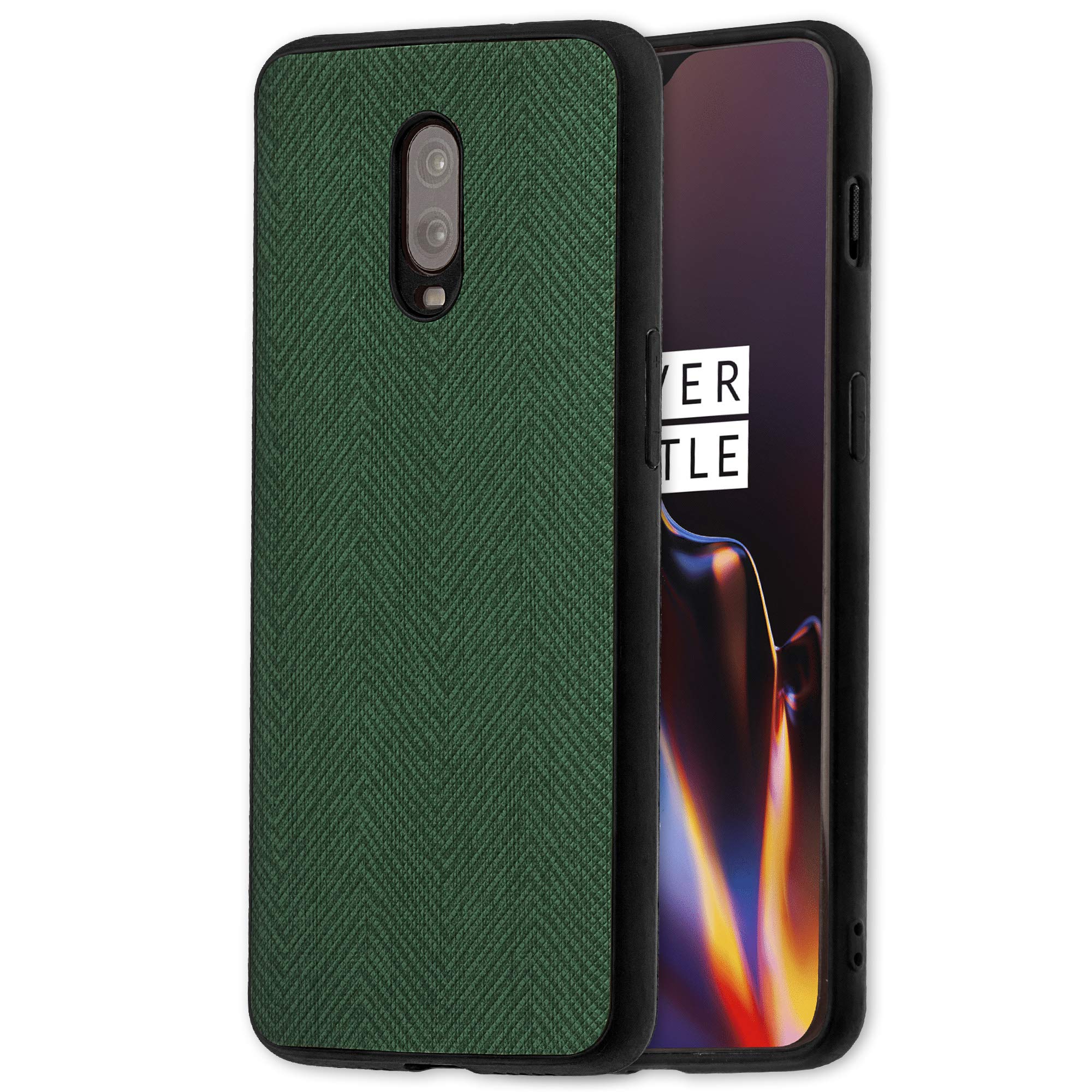 Lilware Canvas Z Rubberized Texture Plastic Phone Case for OnePlus 6T Green CG10478