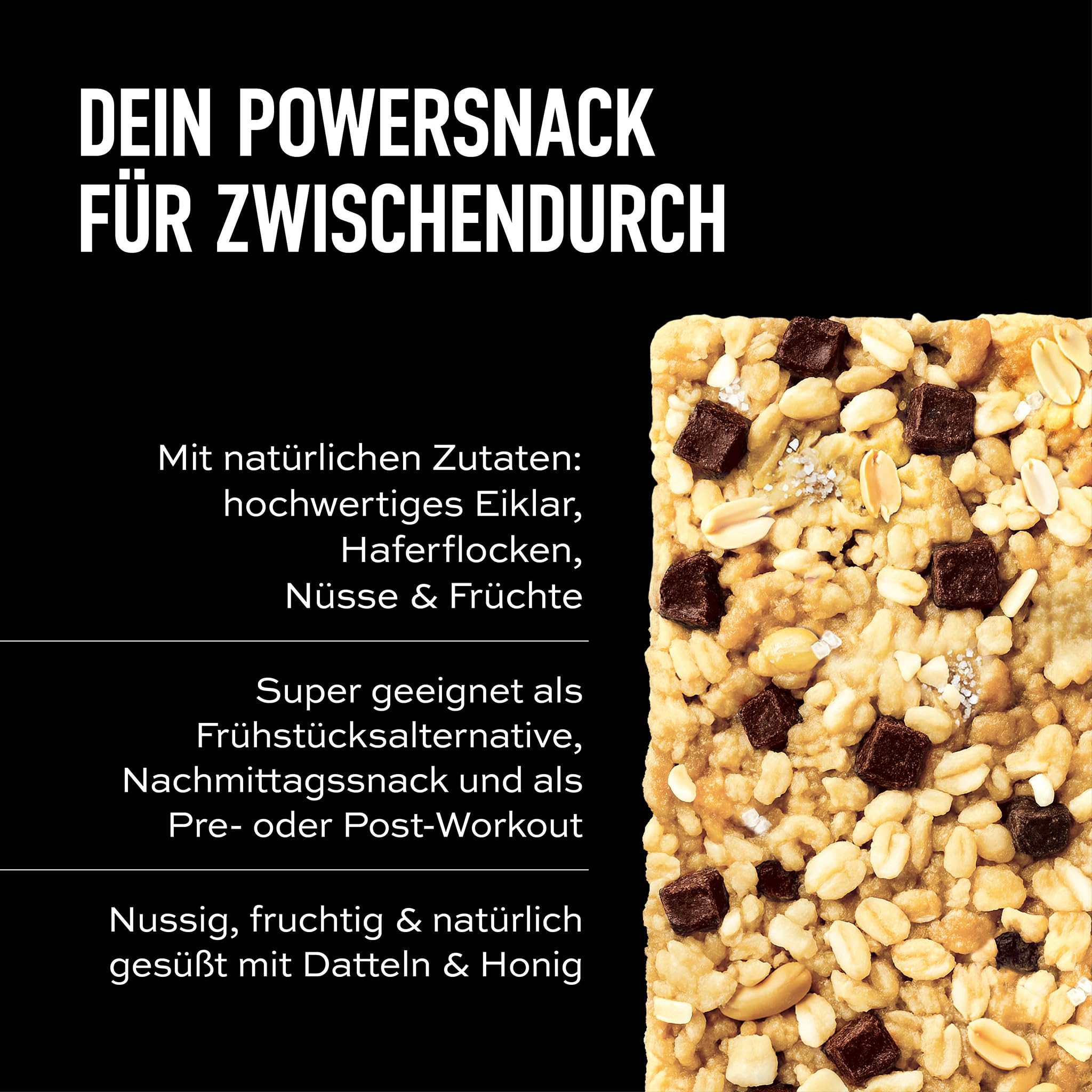 ESN GOAT Bar, Salty Peanut, 12 x 55 g, Protein Oat Bar, Powersnack mit hohem Ballaststoffgehalt, 14g Protein & 11g Oats gesüßt mit Datteln und Honig