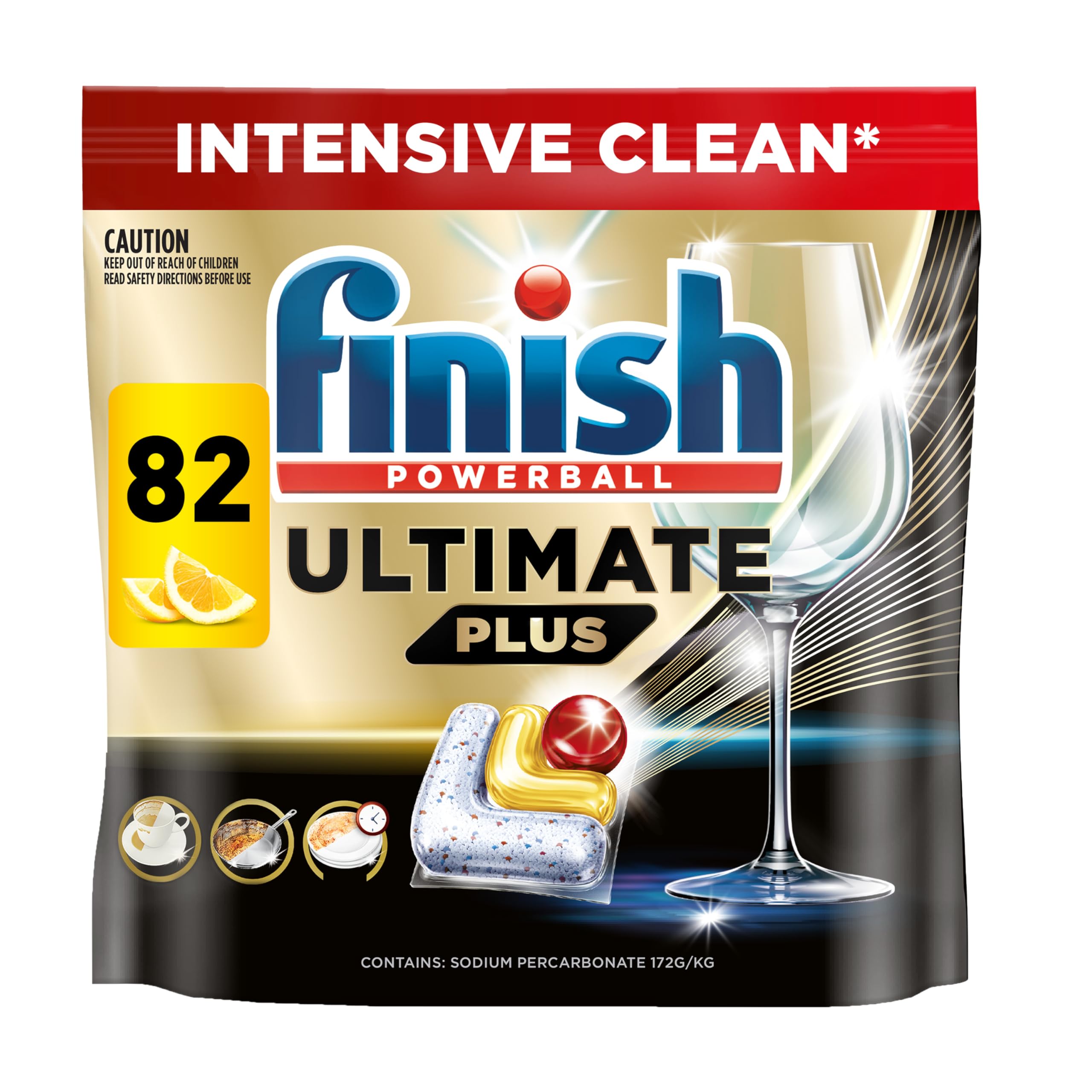 Finish Ultimate Plus Dishwashing Tablets Lemon 82 Pack