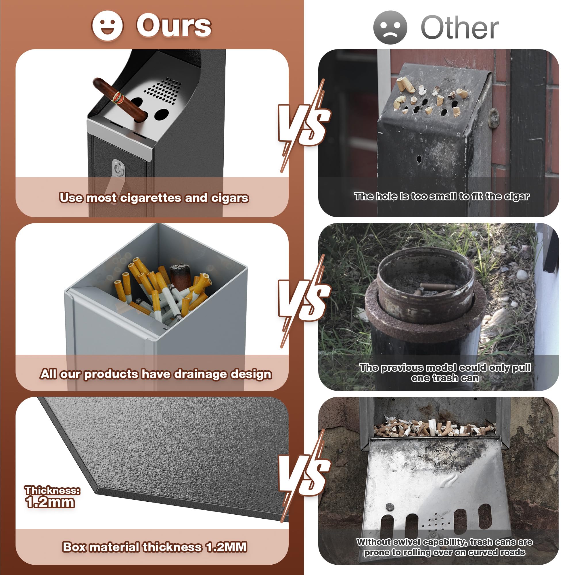 diy cigarette receptacle Building Your Own Butt Disposal Container Its aluminum construction with powder Standing Cigarette Butt Disposal Outdoor,