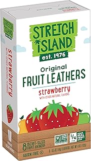 Stretch Island Strawberry Original Fruit Leather Snacks – Vegan | No Sugar Added | Gluten Free | Non-GMO | No Sugar Added...