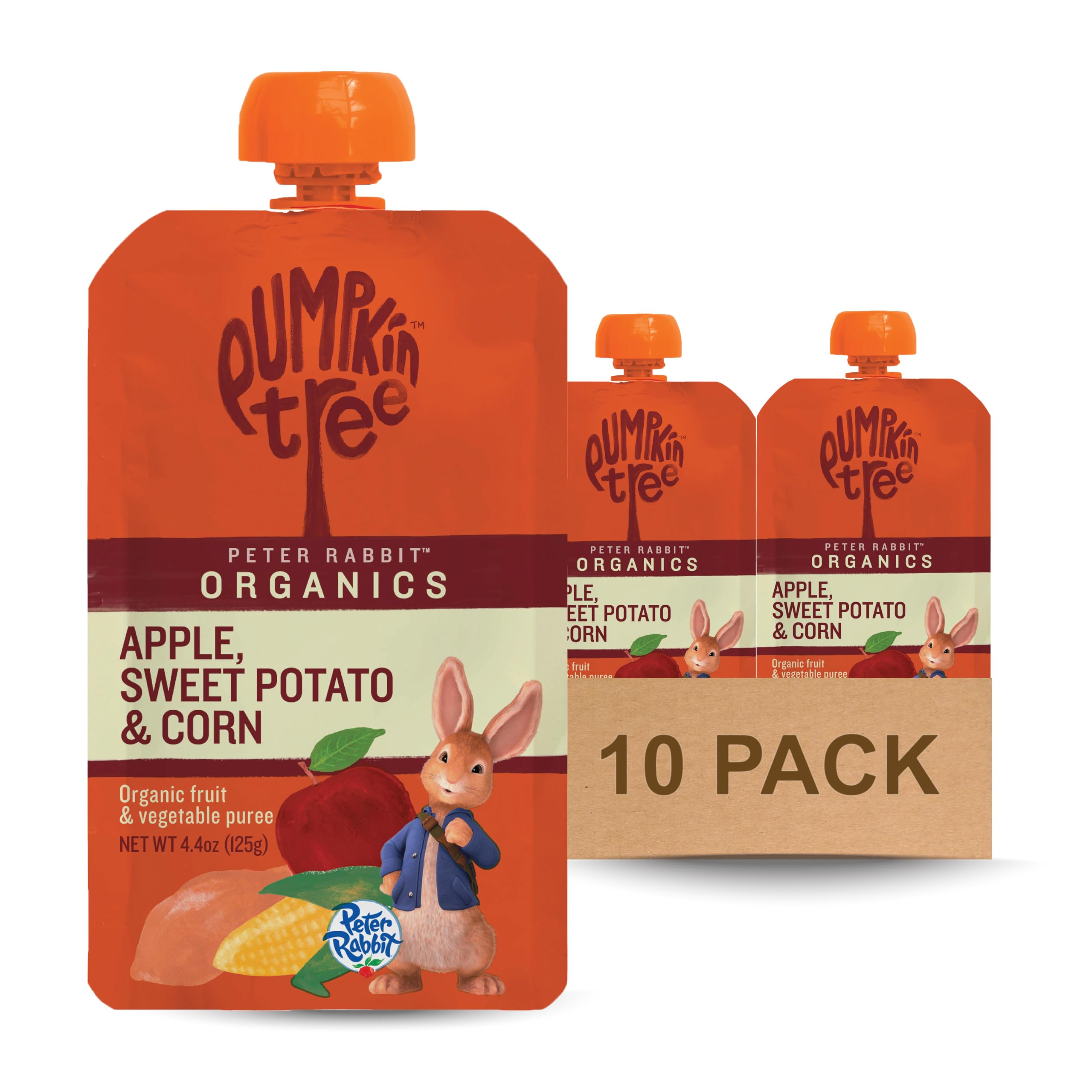 Peter Rabbit Organics, Apple, Sweet Potato, and Corn, 4.4 Ounce (Pack of 10)
