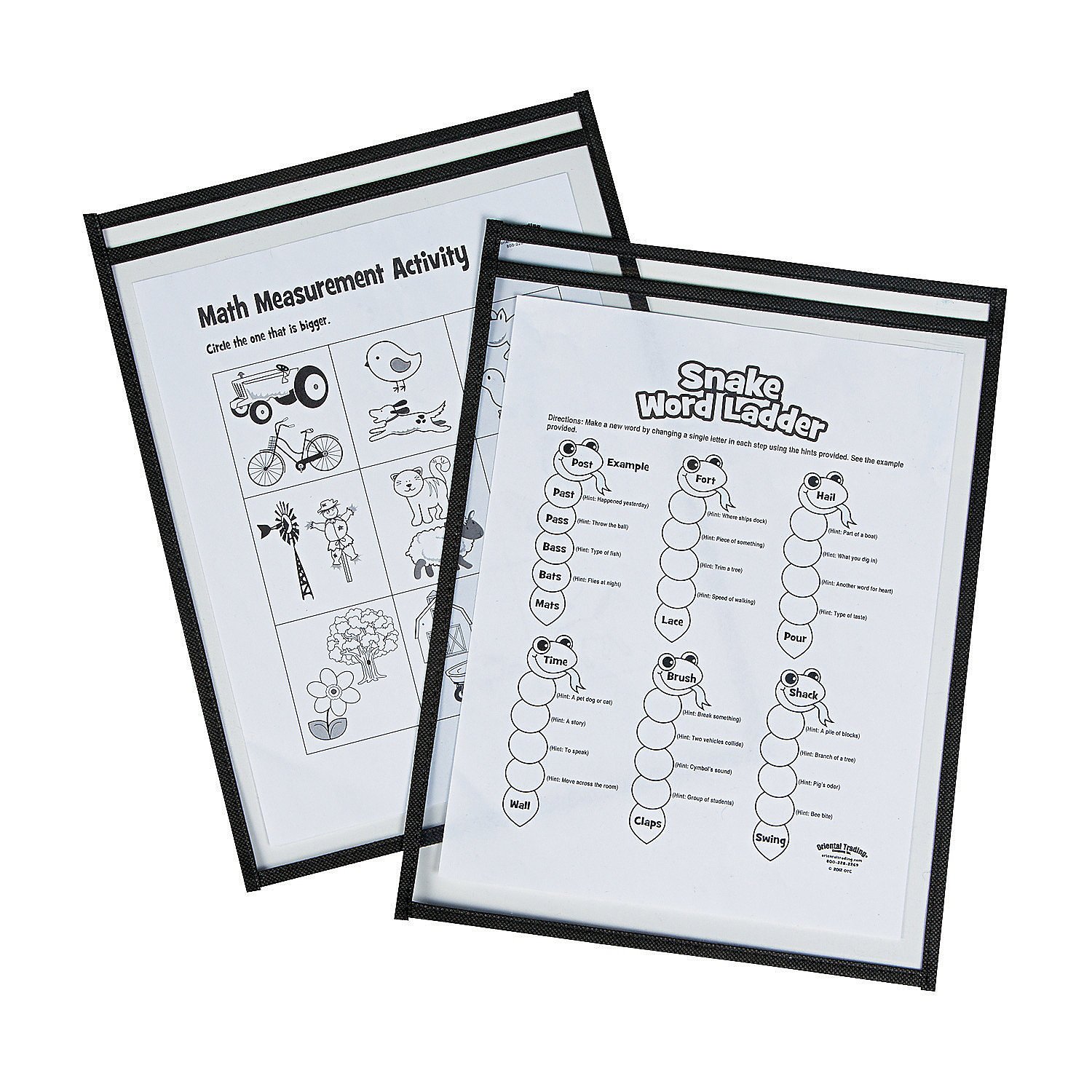 Fun Express Dry Erase Sleeves-Black - 12 Pieces - Educational and Learning Activities for Kids