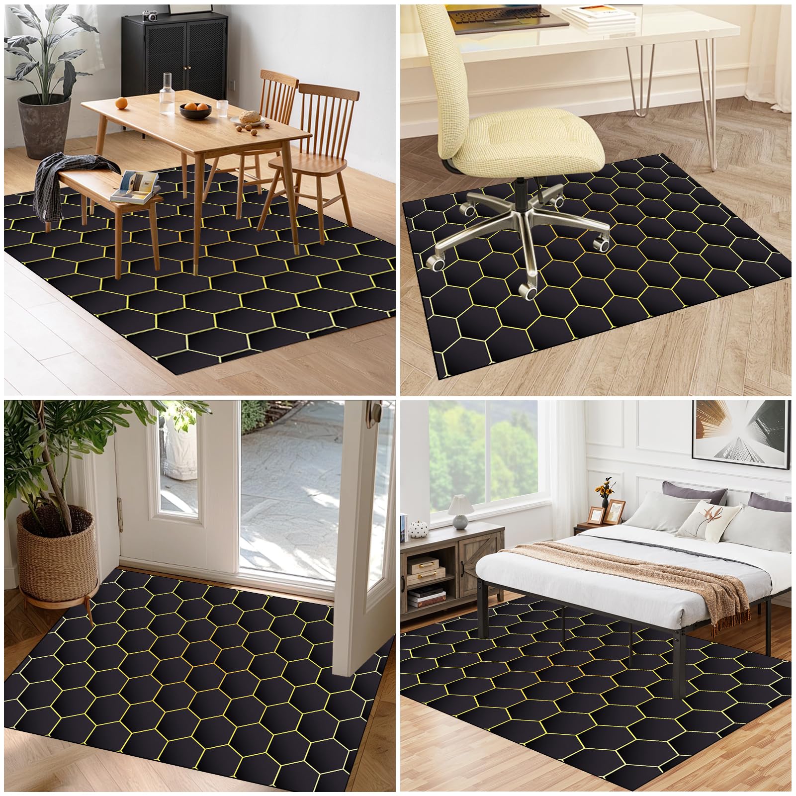 Tapis Fauteuil Gaming Tapis Chaise de Bureau Gaming Antidérapant pour Moquette, Tapis de Sol Bureau pour Sols Durs, Protège-Sol pour Chaise à roulettes, Tapis de Protection en carrelage 120 x 140 cm