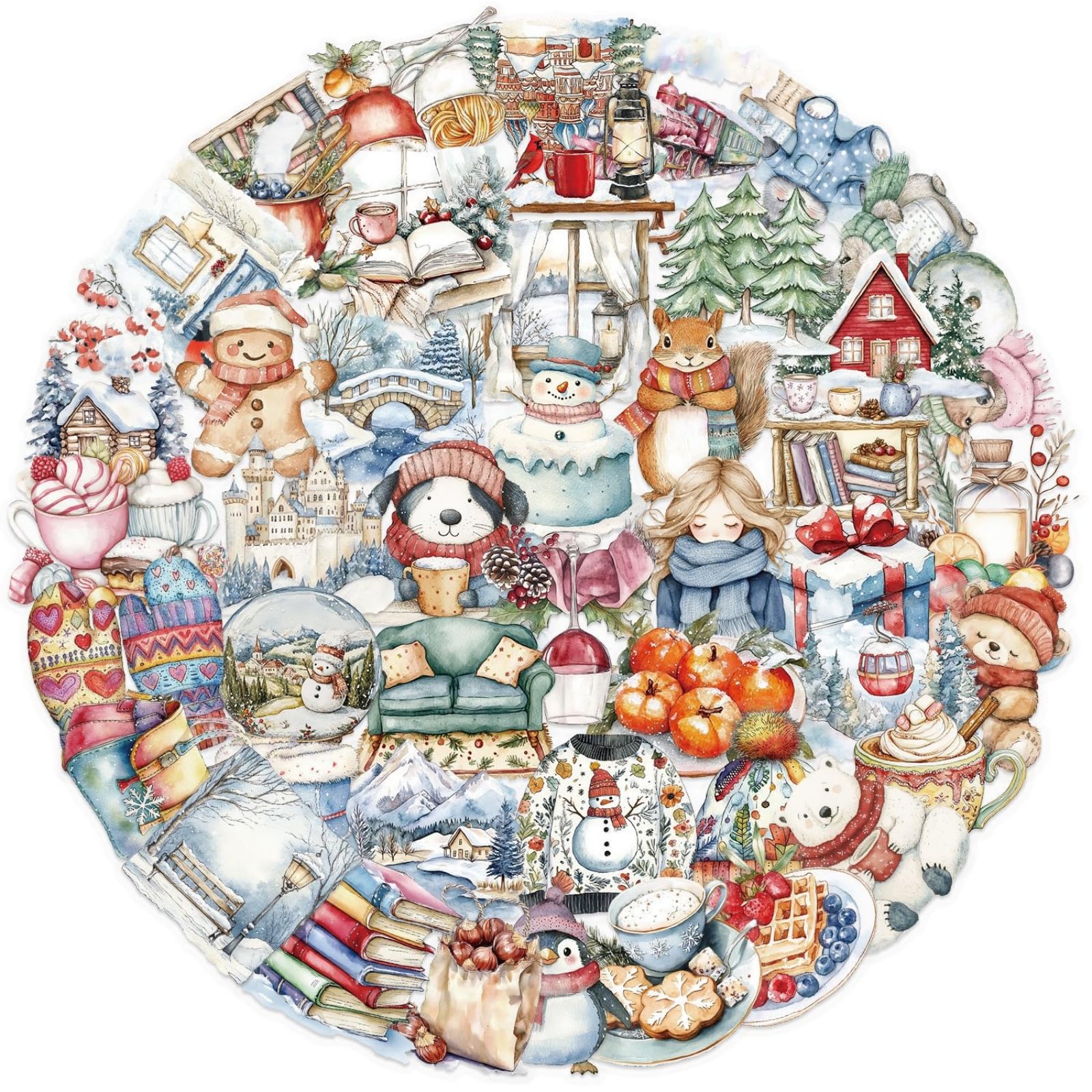 50PCS Christmas Stickers for Tablet Laptop Decorations Waterproof PVC Cartoon Holiday Decals PVC Christmas Stickers