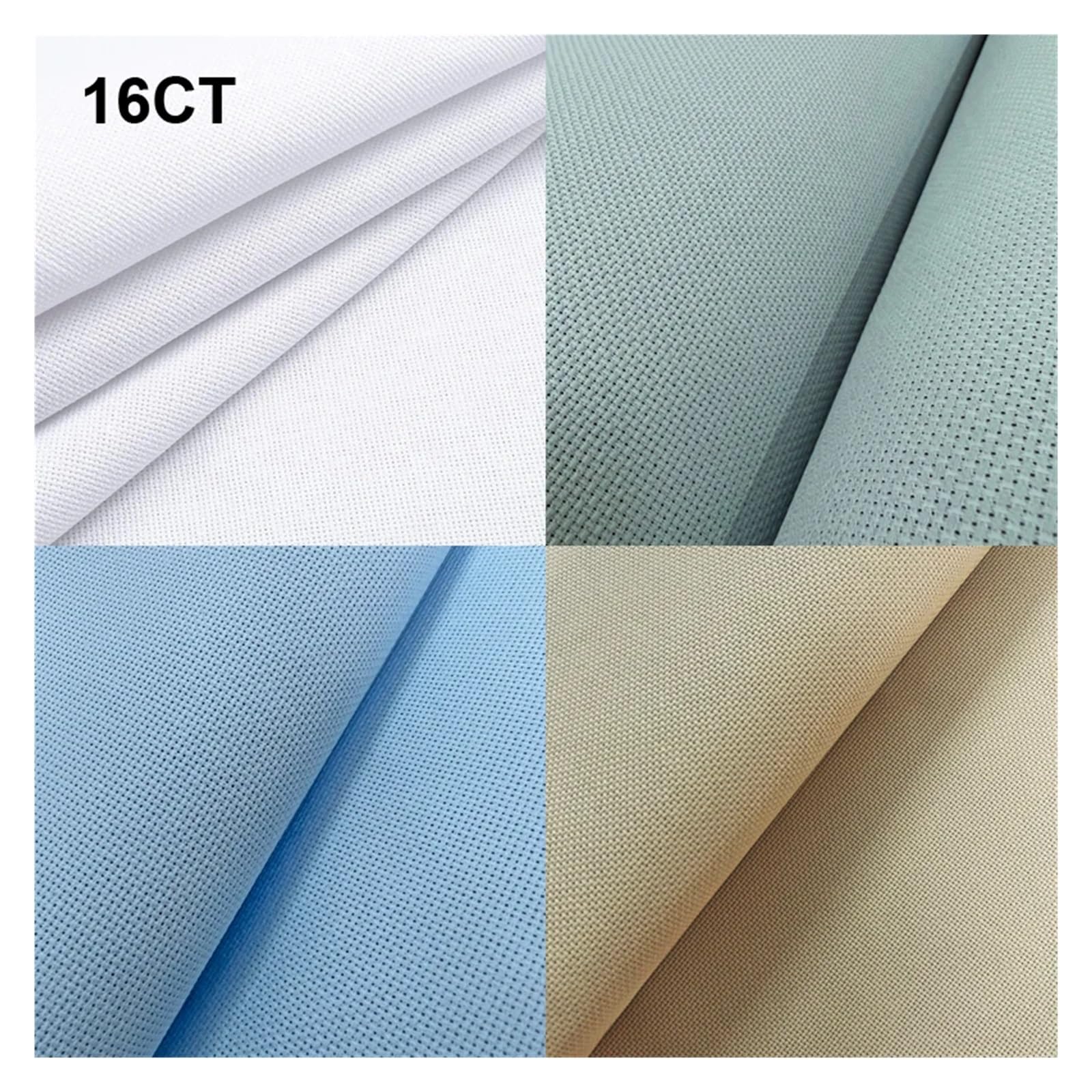Tkanina do haftu, Tkanina do haftu krzyżykowego 16CT, płótno, 100x150 cm, rzemieślniczego, robótek ręcznych, rękodzieła DIY(16ct Light Blue)