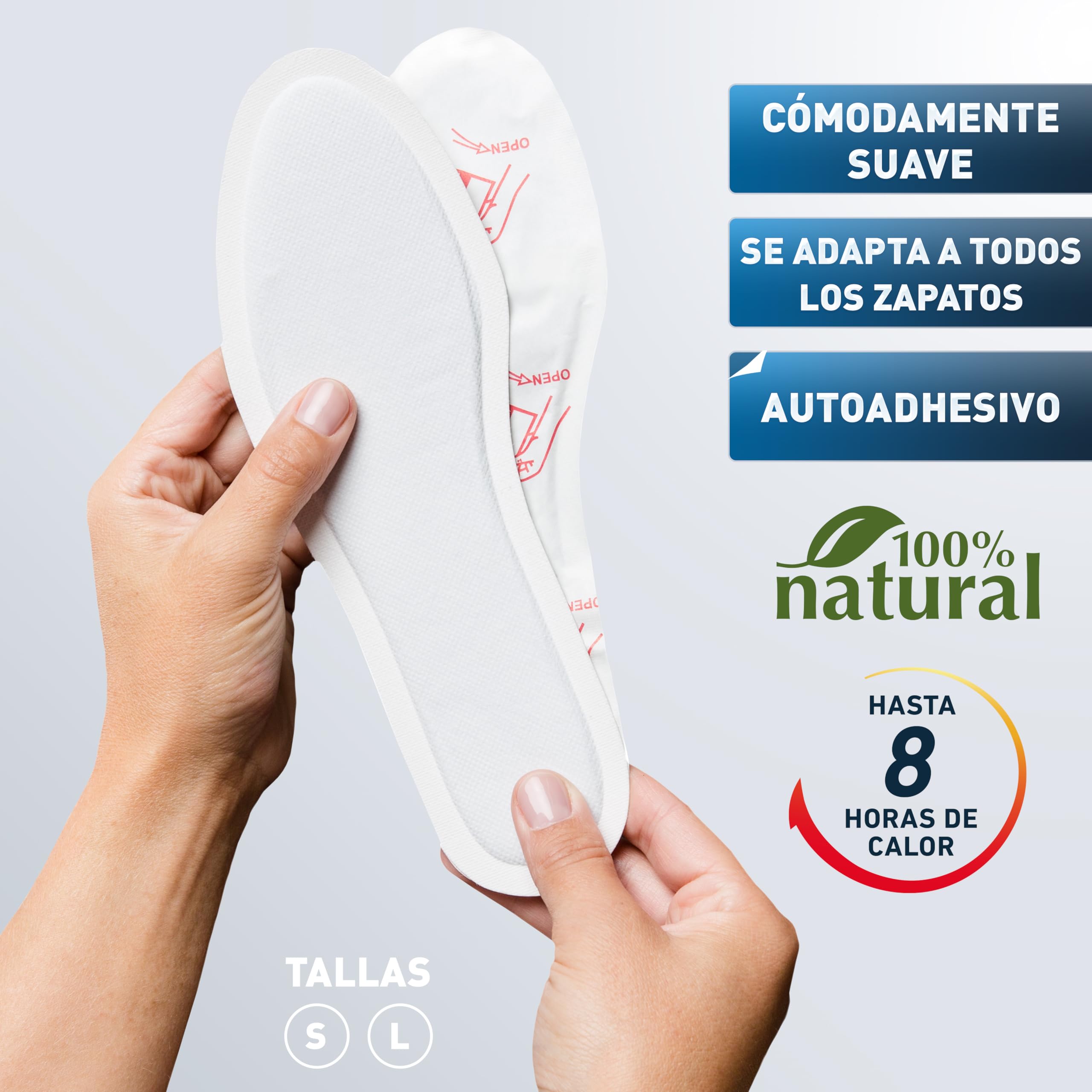 THE HEAT COMPANY Plantillas Calentadoras Adhesivas - 5 o 30 Pares - Extra CÁLIDO - Calentadores Pies - 8 Horas de pies Calientes - Calor instantáneo - Activado por Aire - Puro Natural - Small o Large