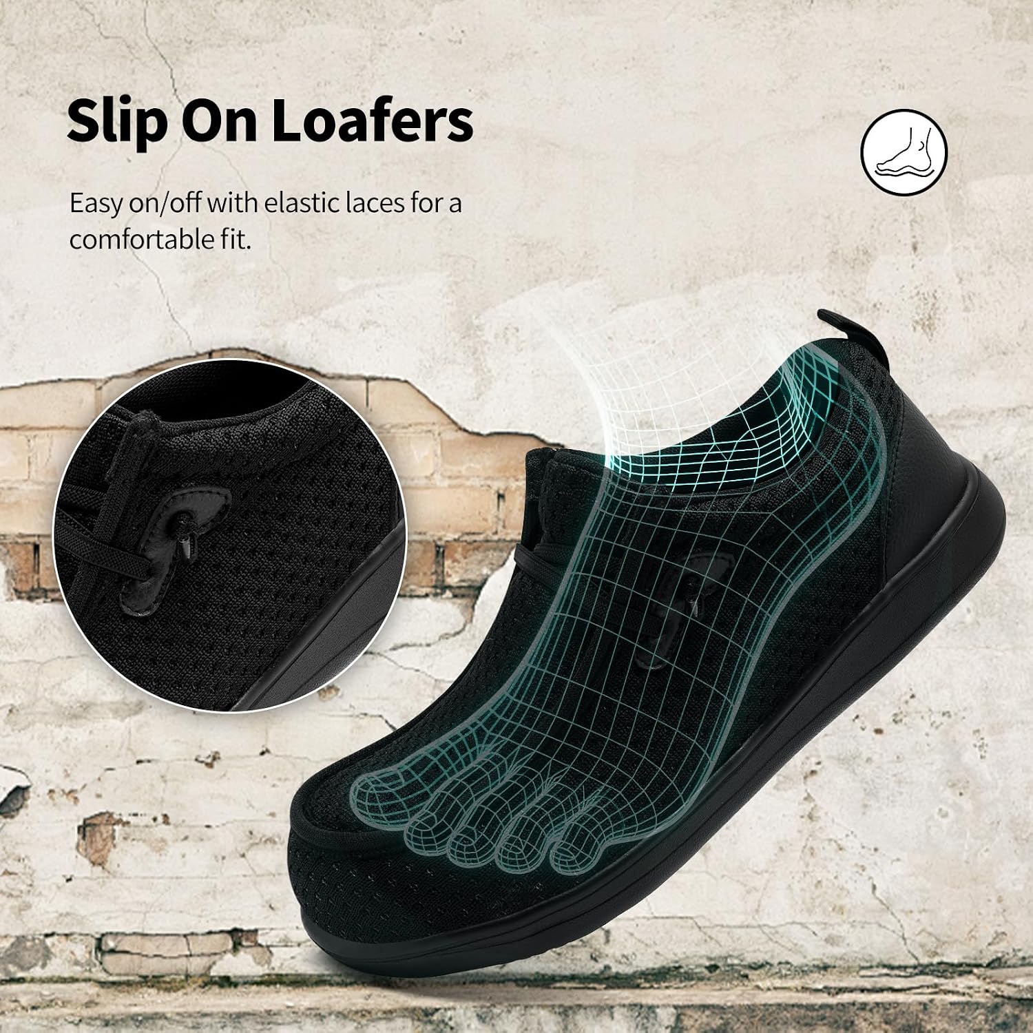 Steel Toe Shoes for Men Work Safety Shoes Wide Toe Walking Loafers Puncture Proof Construction Slip On Sneakers Lightweight Comfortable