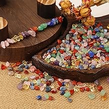 DAHI Environ 430pcs Perles Pierre Naturelles 5 à 8 mm, Perle de Pierres Précieuses Irrégulières, Perles Naturelles à Enfiler, pour Bracelet Collier Boucle d'oreille Bijoux