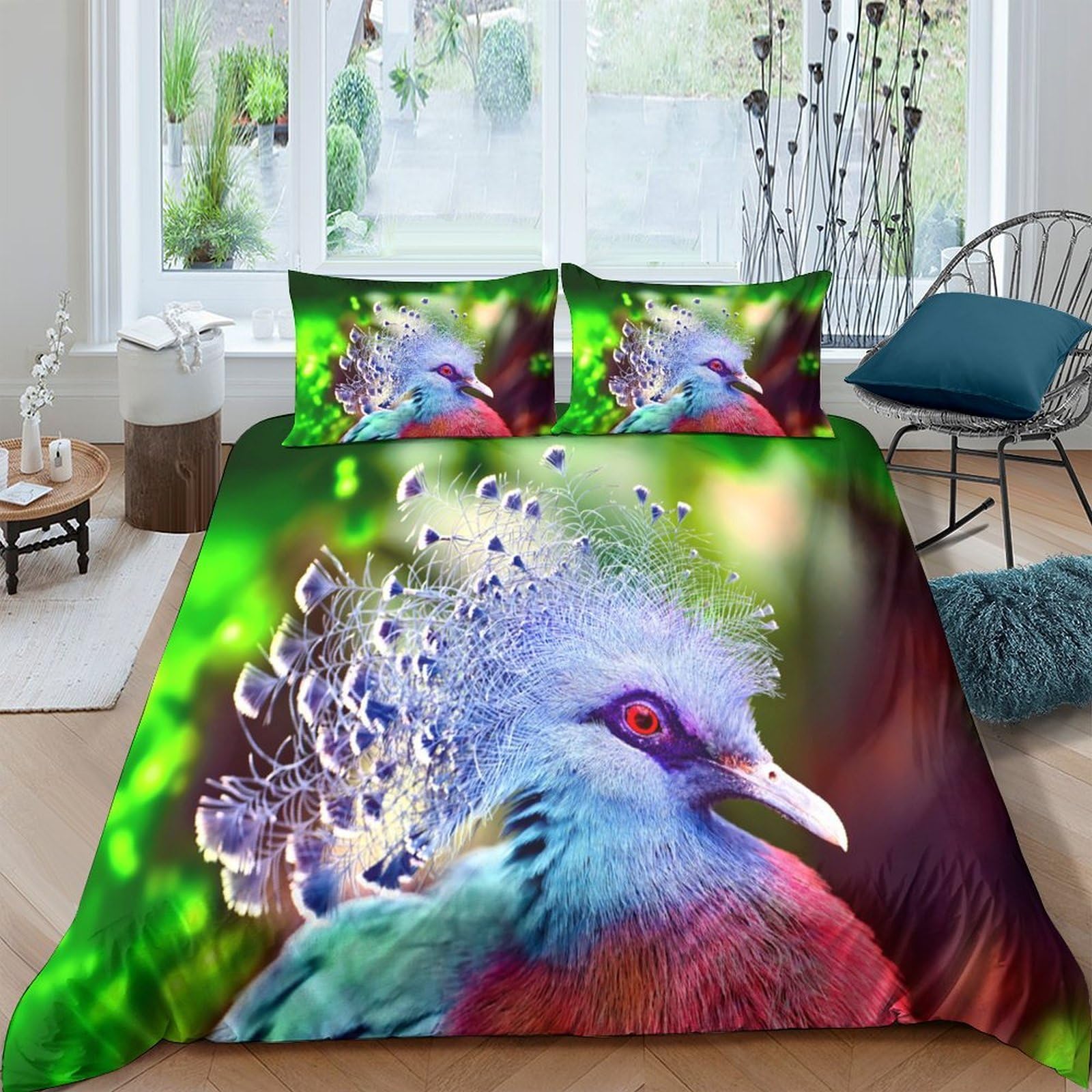 Ctjqhvkz Style-10 3D Printed Peacock Art Fitted Sheet Microfiber Soft Mattress Cover Vibrant Bedroom Decor For Home Dorm Single（135X200cm）