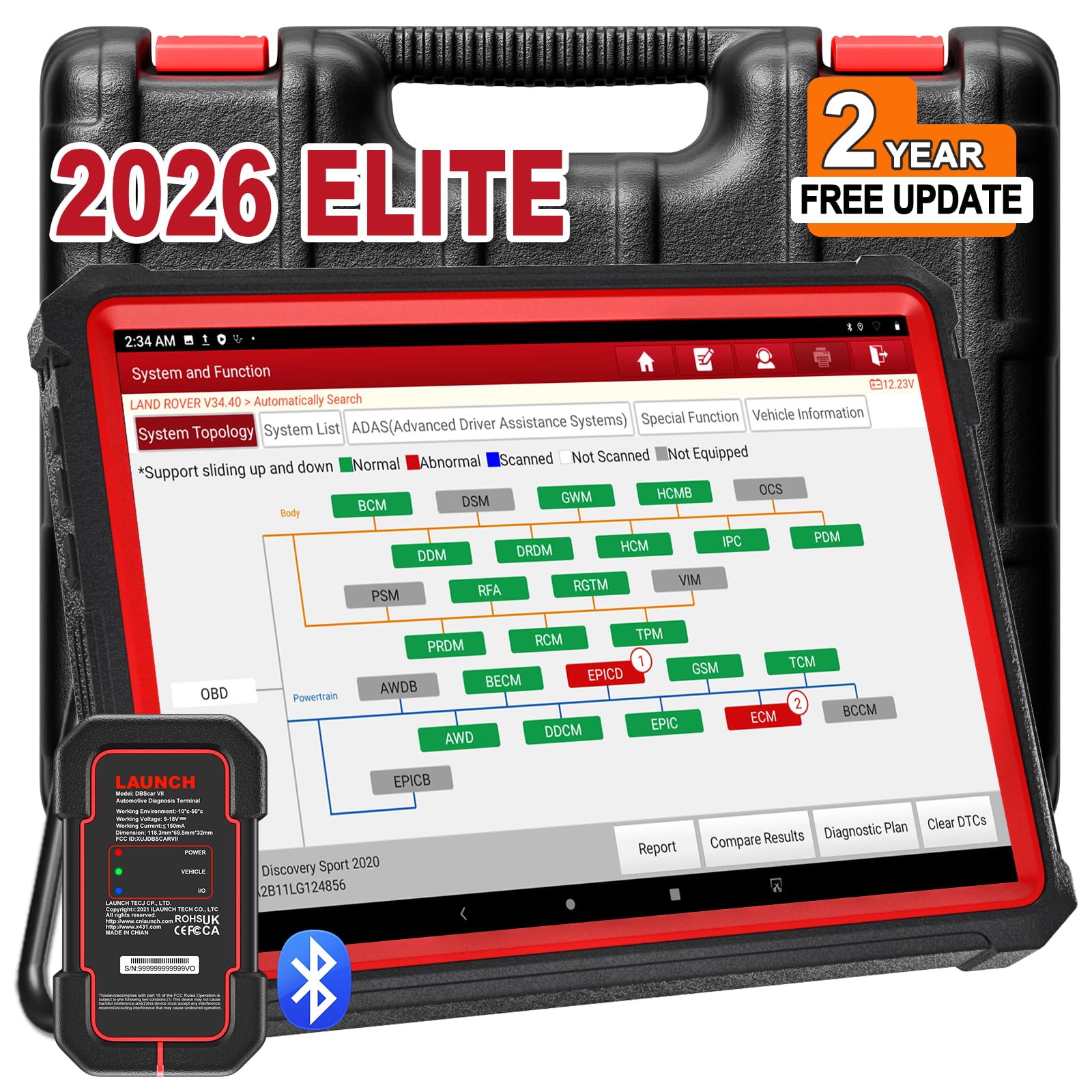 Launch X431 PRO3S+ V5.0,2025 Upgrade All-in-One Bidirectional Scan Tool,HD Trucks Scan,Topology Map,ECU Code,55+ Service,Full System,CANFD&DOIP,DBSCar VII VCI 2-Year Update