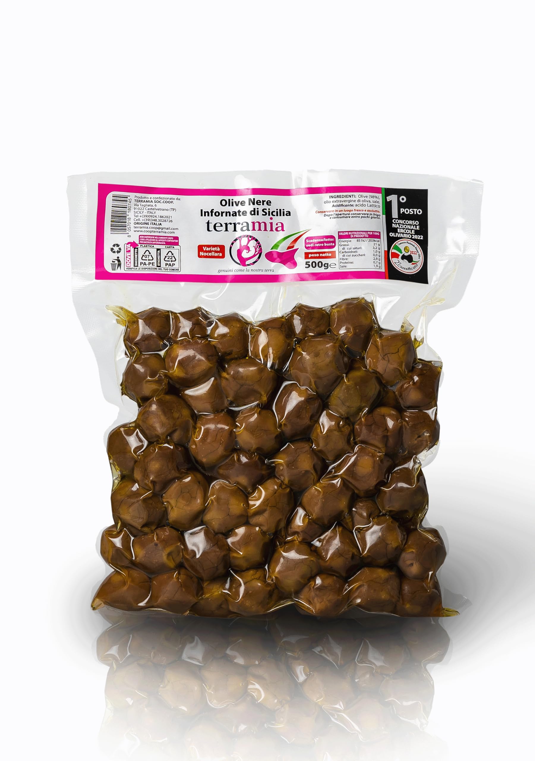 Olive italiane di castelvetrano Sicily della valle del belìce 8 buste da 500 g. Azienda vincitrice di premi nazionali come Ercole Olivario, Monna Oliva