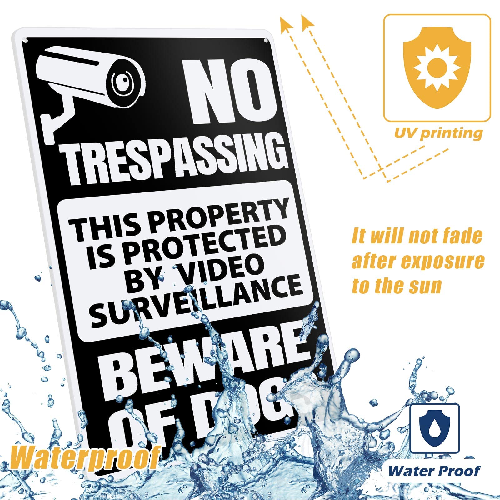 Loopeer 2 Stück Beware of Dog Schild für Zaun No Trespassing Schild Lustige Warndekoration Metall Rostfrei Warnschilder Hund Warnung Metall Blechschilder für Zaun Rasen Garten Hof Schilder Outdoor