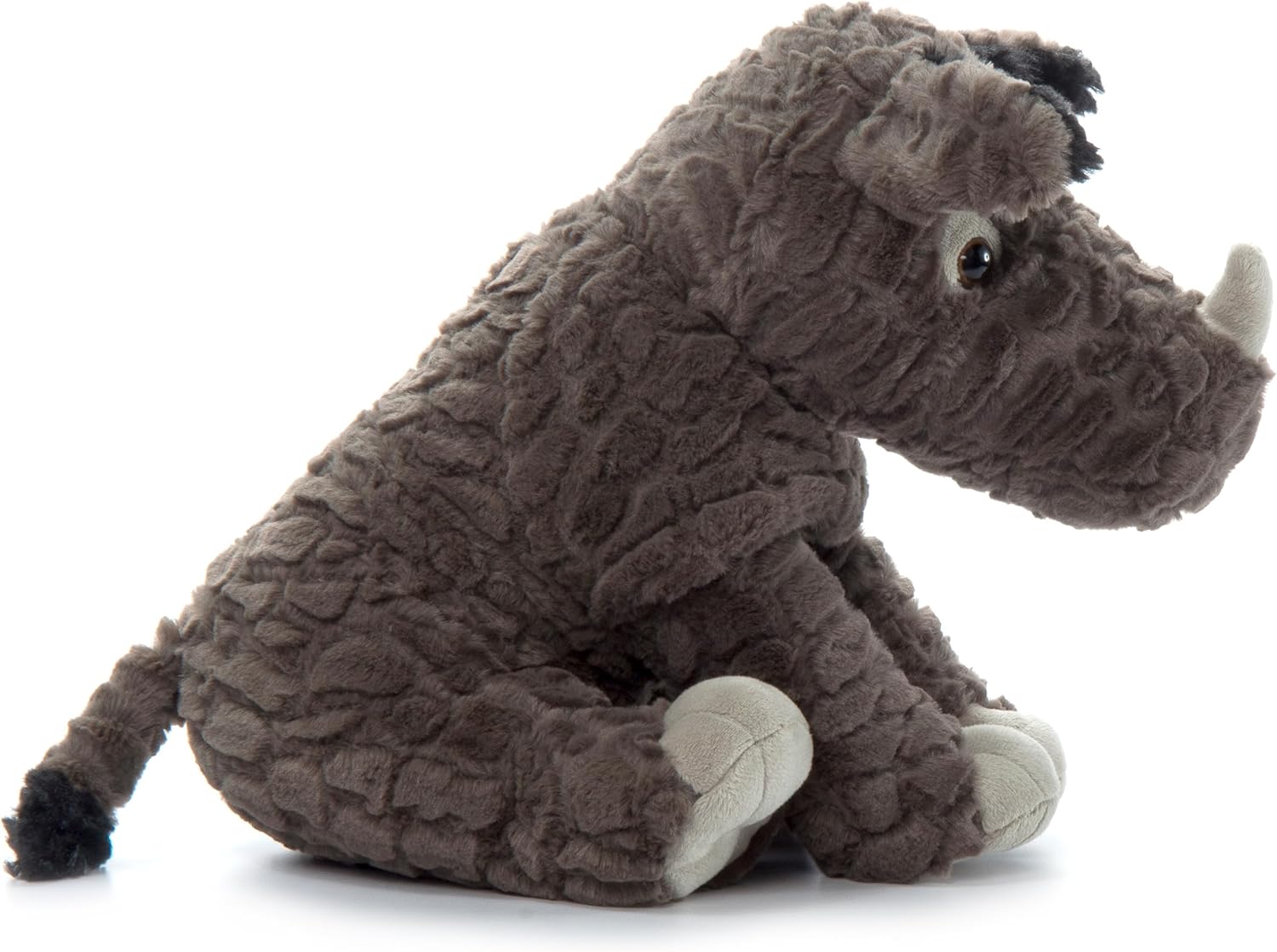 The Petting Zoo Rhino Stuffed Animal, Gifts for Kids, Wild Onez Zoo Animals, Rhino Plush Toy Sitting 12 inches