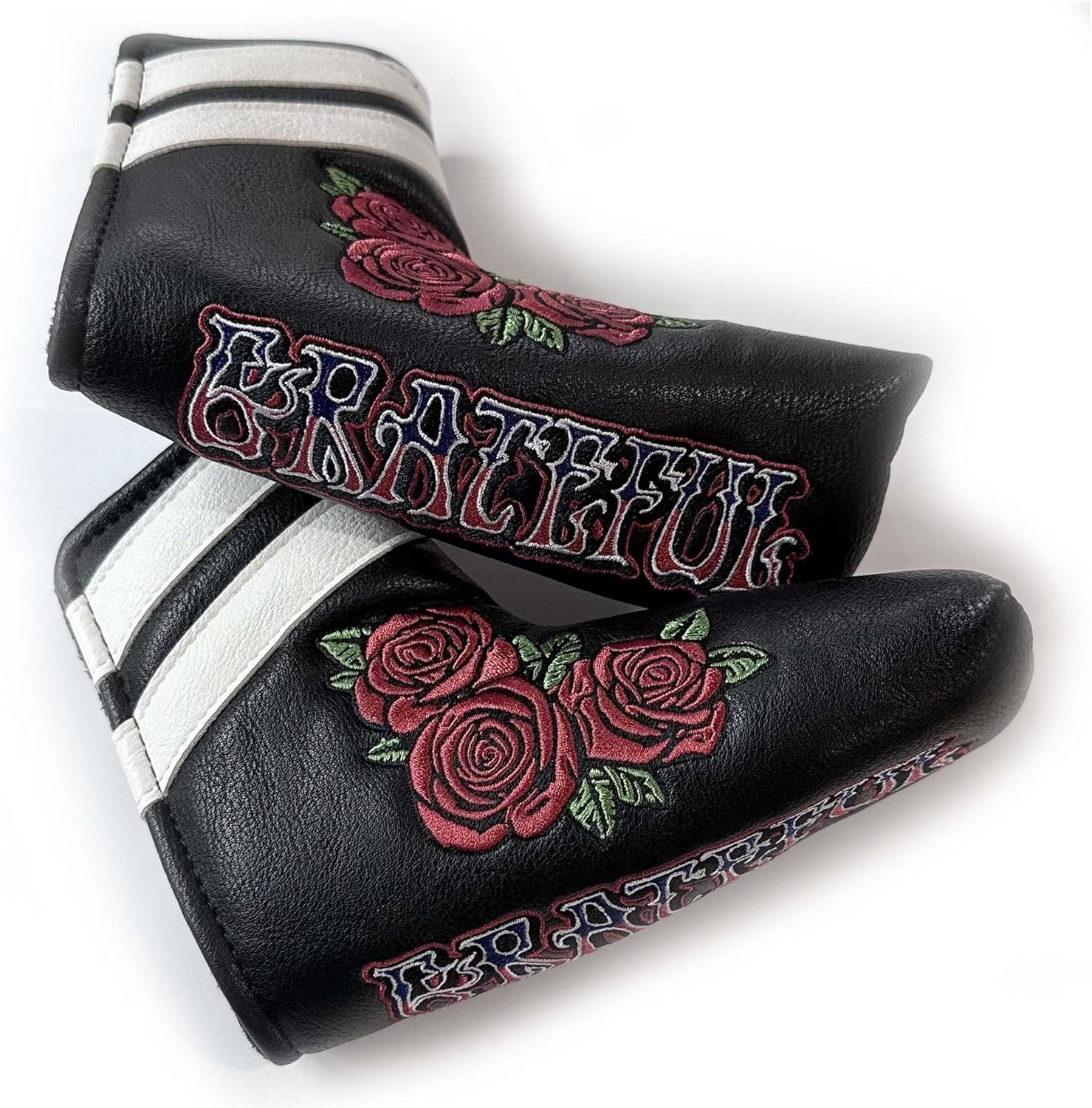 Grateful – Leather Grateful Roses Golf Blade Putter Head Cover – Free U.S. Shipping!