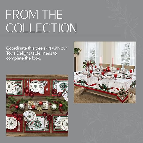 Miniatura 6 de Elrene Home Fashions Villeroy & Boch Toy's Delight - Falda redonda para árbol de Navidad, 48 x 48 pulgadas