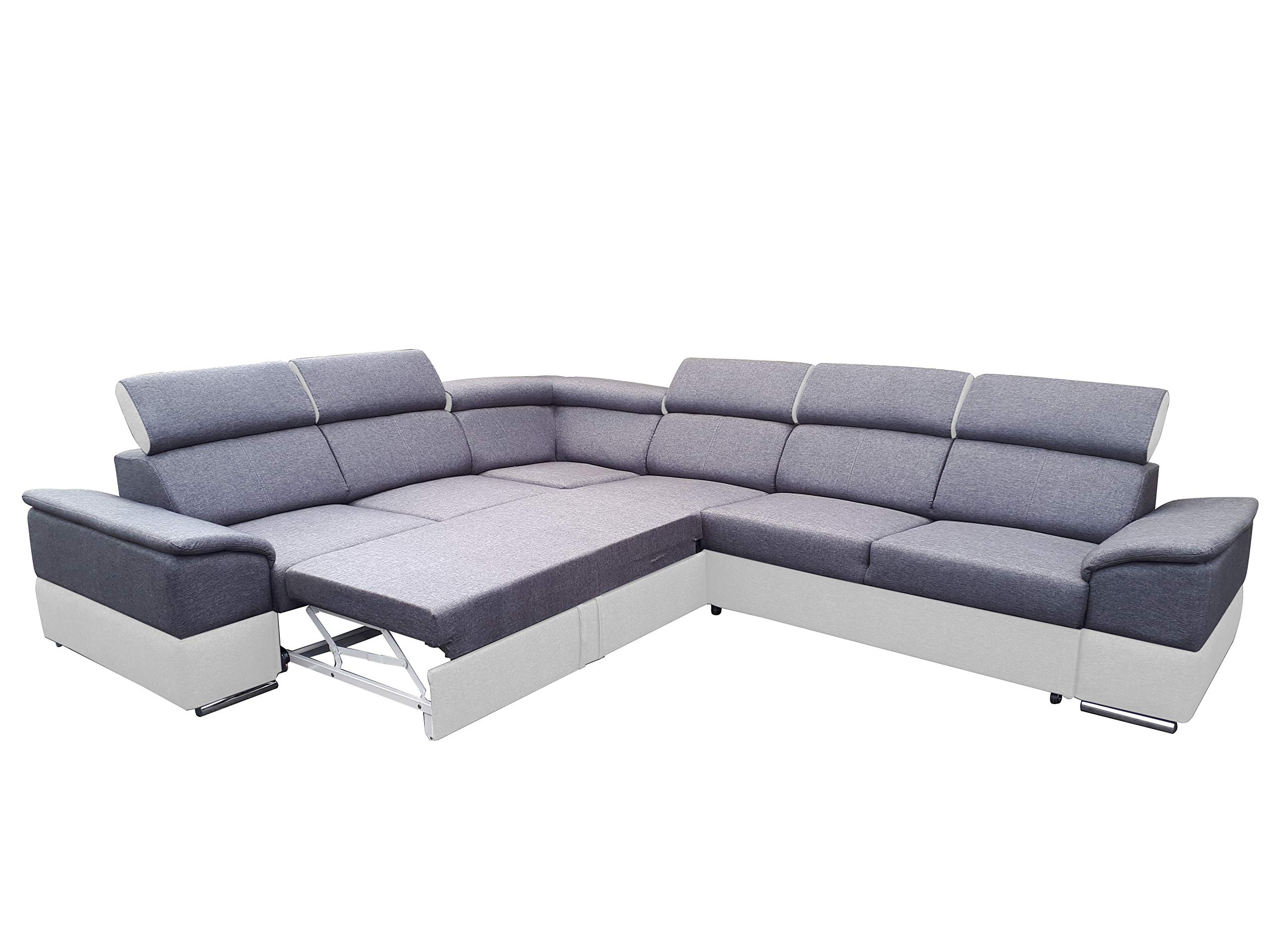 All4All Ecksofa mit Schlaffunktion Estrella - XXL Sofa mit Bettkasten - 334 cm x 264 cm - Schlafsofa - Wohnlandschaft L-Form - Groß - Gewebe - Farbe wählbar - Seite Rechts 19