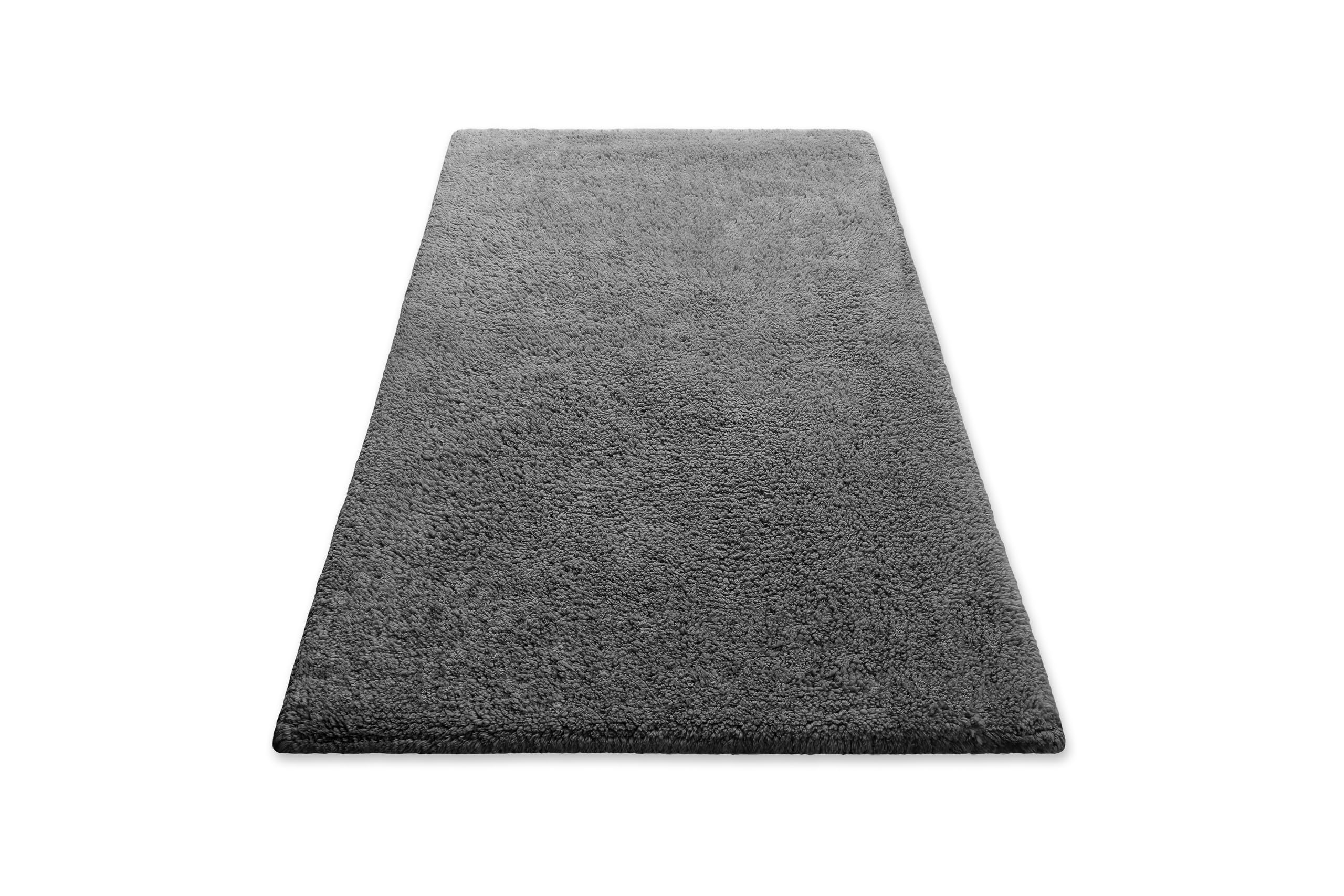 Wecon Home Erik - Alfombrilla de baño (70 x 120 cm), color gris | Suave alfombra de algodón con mechones, antideslizante y lavable con pelo suave y aspecto transparente