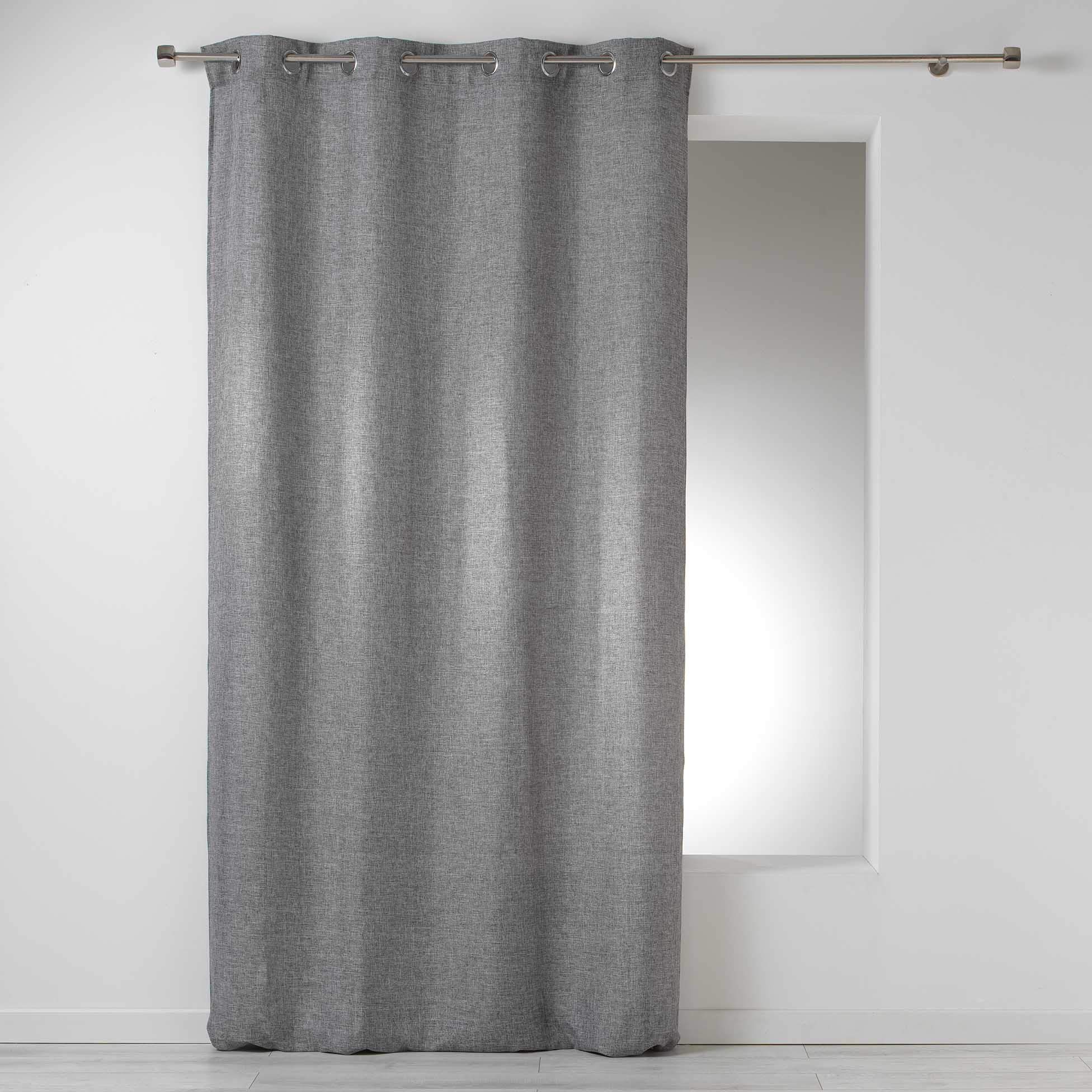 Homea 1606577 SELECT Rideau à œillets Polyester Anthracite 140 x 260 cm