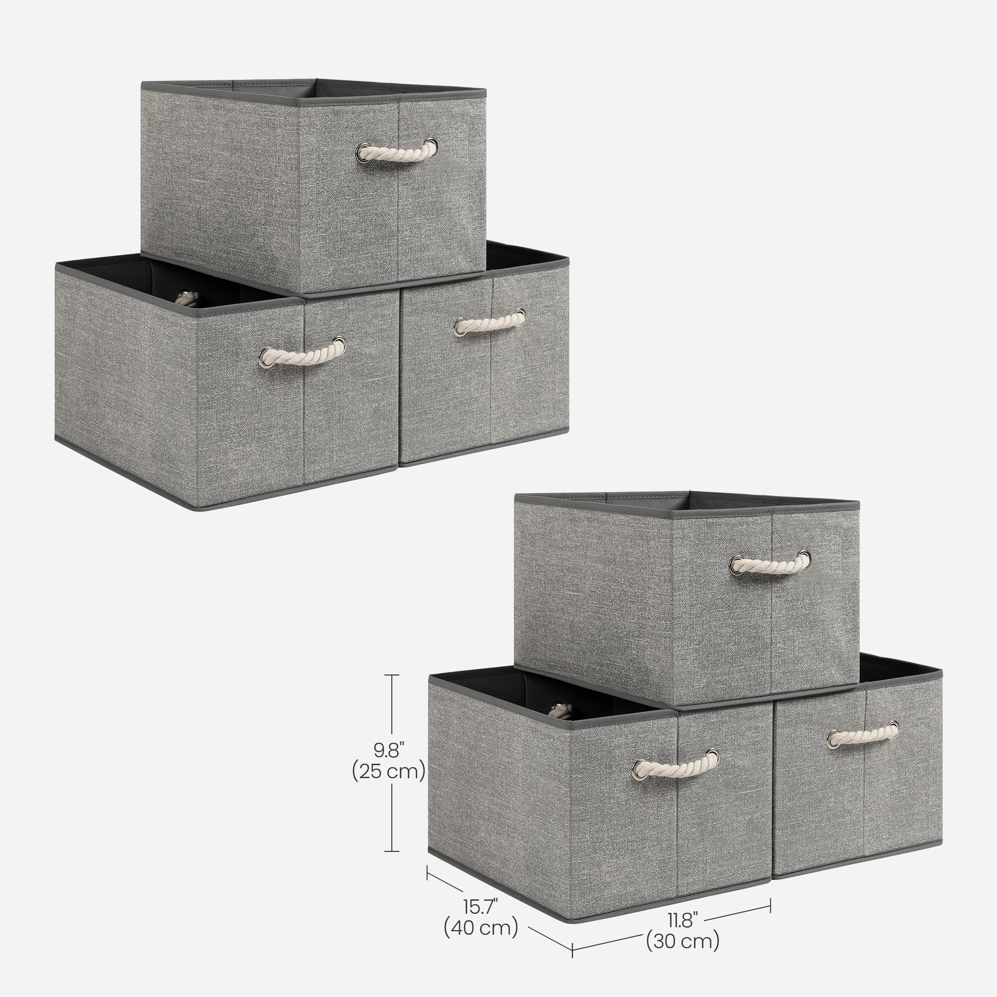 SONGMICS Caja Organizadora Plegable, Juego de 6, 40 x 30 x 25 cm