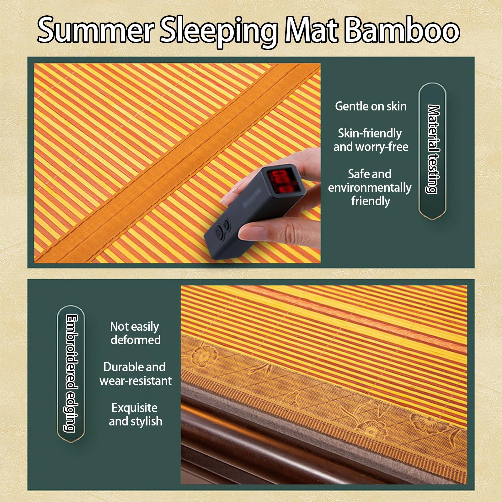 Sommer-schlafmatten Bambus, Matte Bett Schlafen Pad für Wohnzimmer