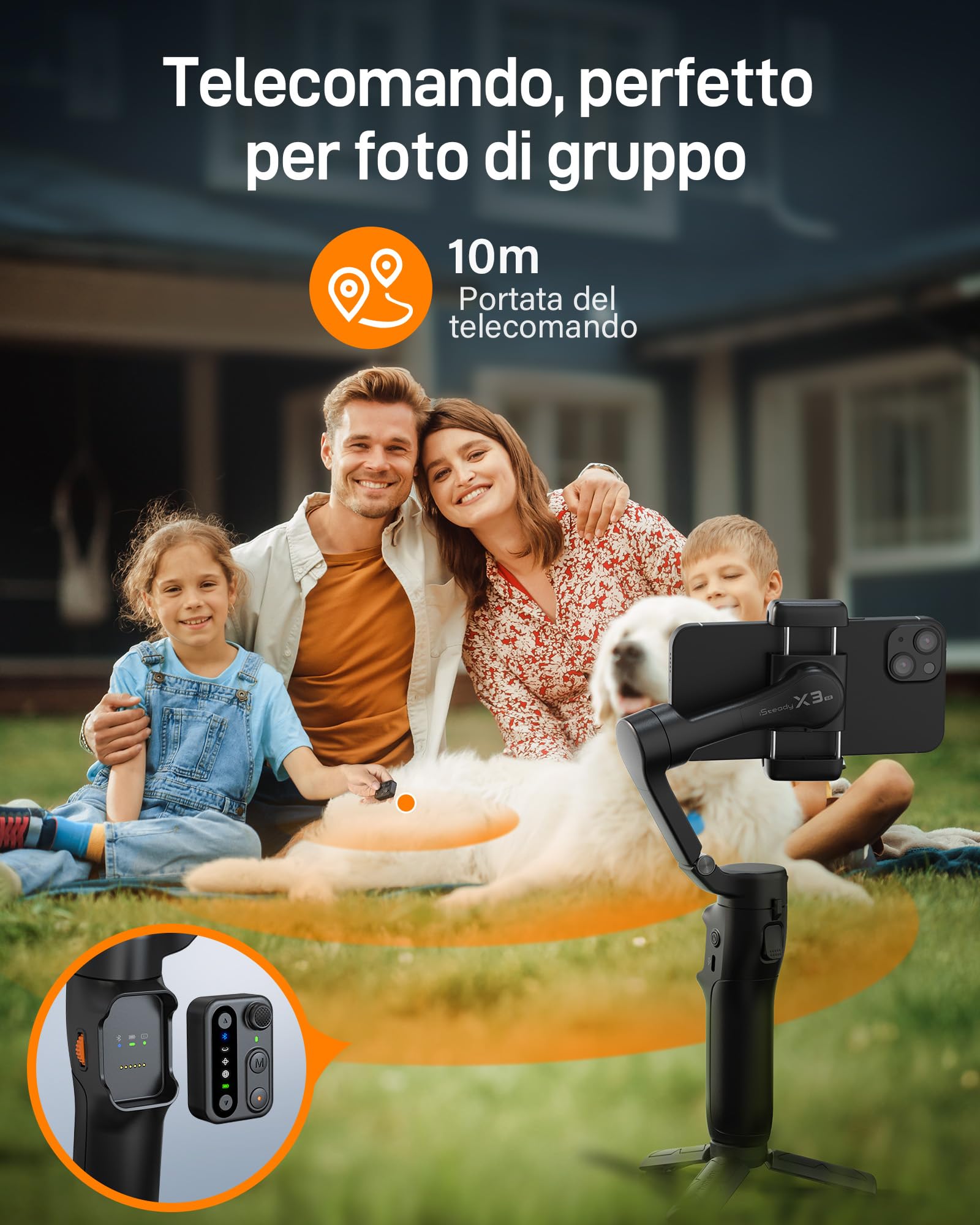 hohem iSteady X3 SE Gimbal Smartphone, stabilizzatore cardanico a 3 assi, design leggero e pieghevole con telecomando staccabile, batteria da 11 ore, perfetto per vlogging, selfie e viaggi