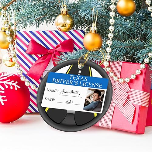 Miniatura 3 de Adorno de licencia de conducir con nombre y foto personalizados, adorno de Navidad de licencia de conducir 2023, adorno personalizado para licencia