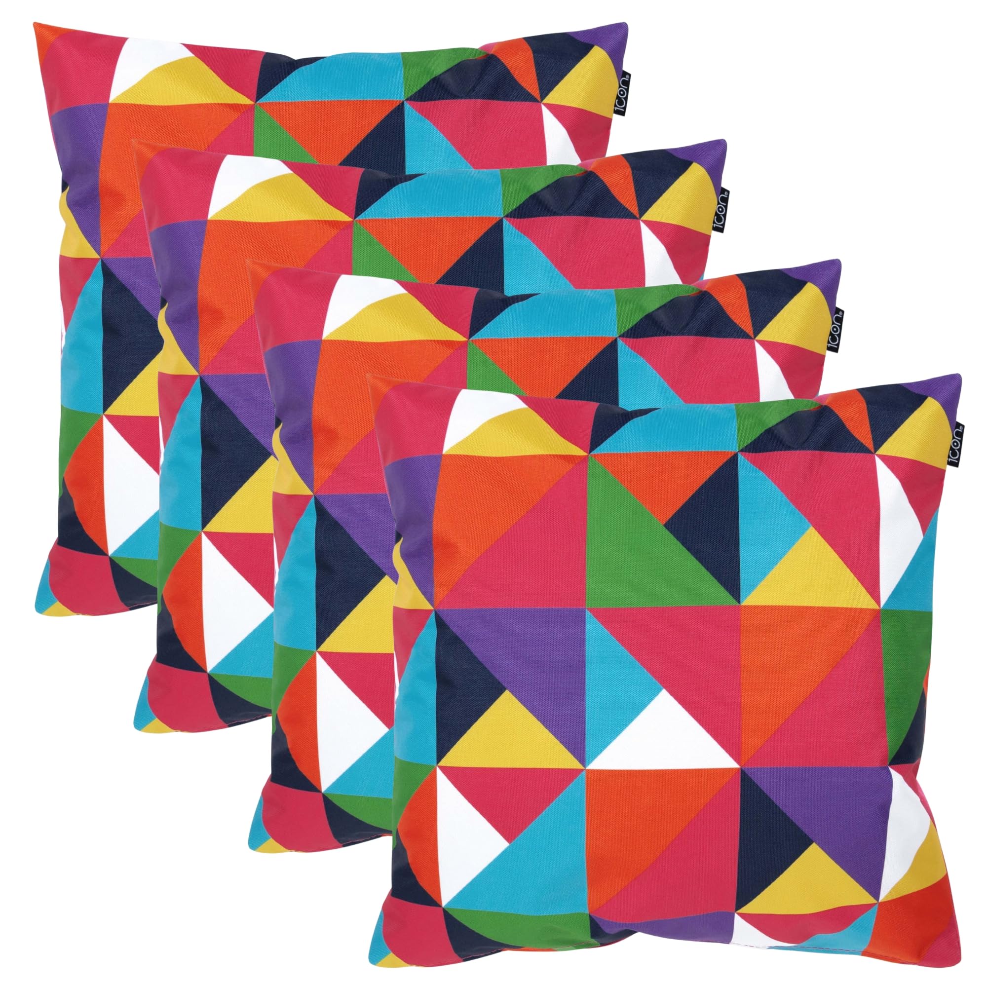 Bean Bag Bazaar Triangle Outdoor Cushions Filled, Bright Collection, Set Of 4, S