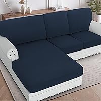 Vista 159 de H.VERSAILTEX 2025 New Sectional Couch Covers 8 Pieces Stretch Sofa Covers for Sectional Sofa Set Separate L Shaped Couch Cover for Both Left/Right