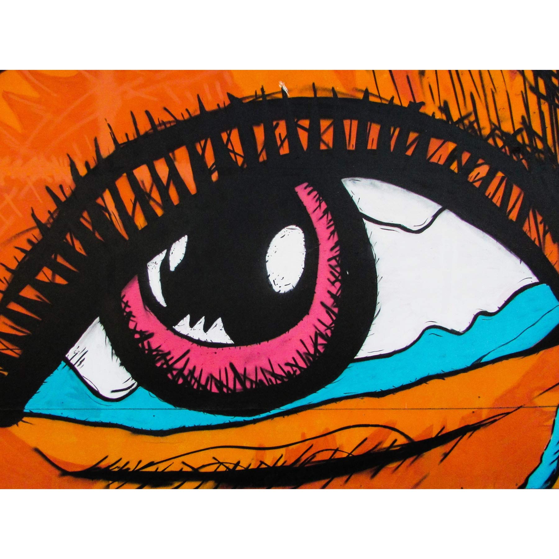 Graffiti Mural Crying Eye Eyeball Large Canvas Wall Art Print