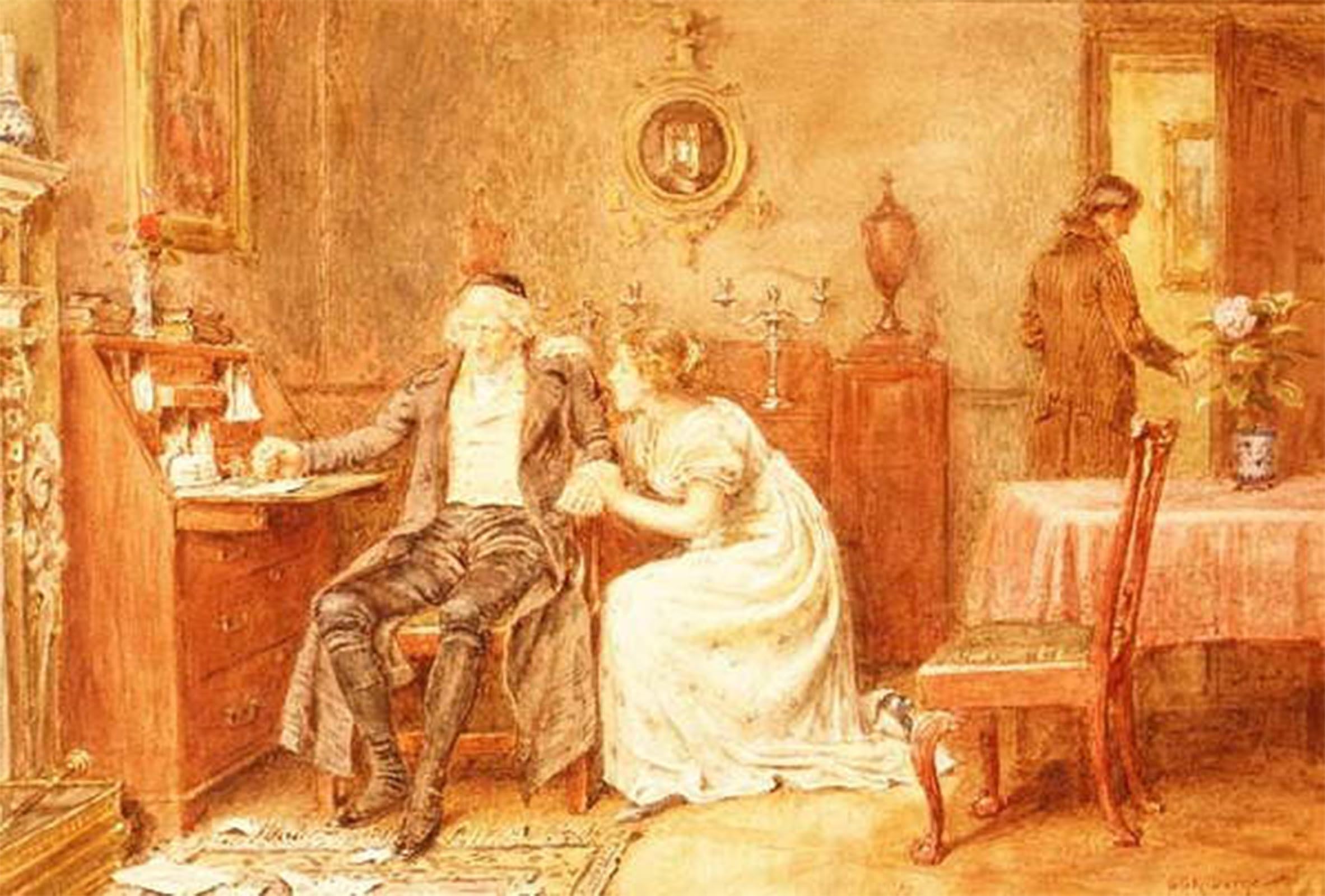 ARTXLXXBN Famous Painting Canvas Artwork Graffiti Print Disinherited by George Goodwin Kilburne Portrait Canvas Image for Home Decor 60x90cm