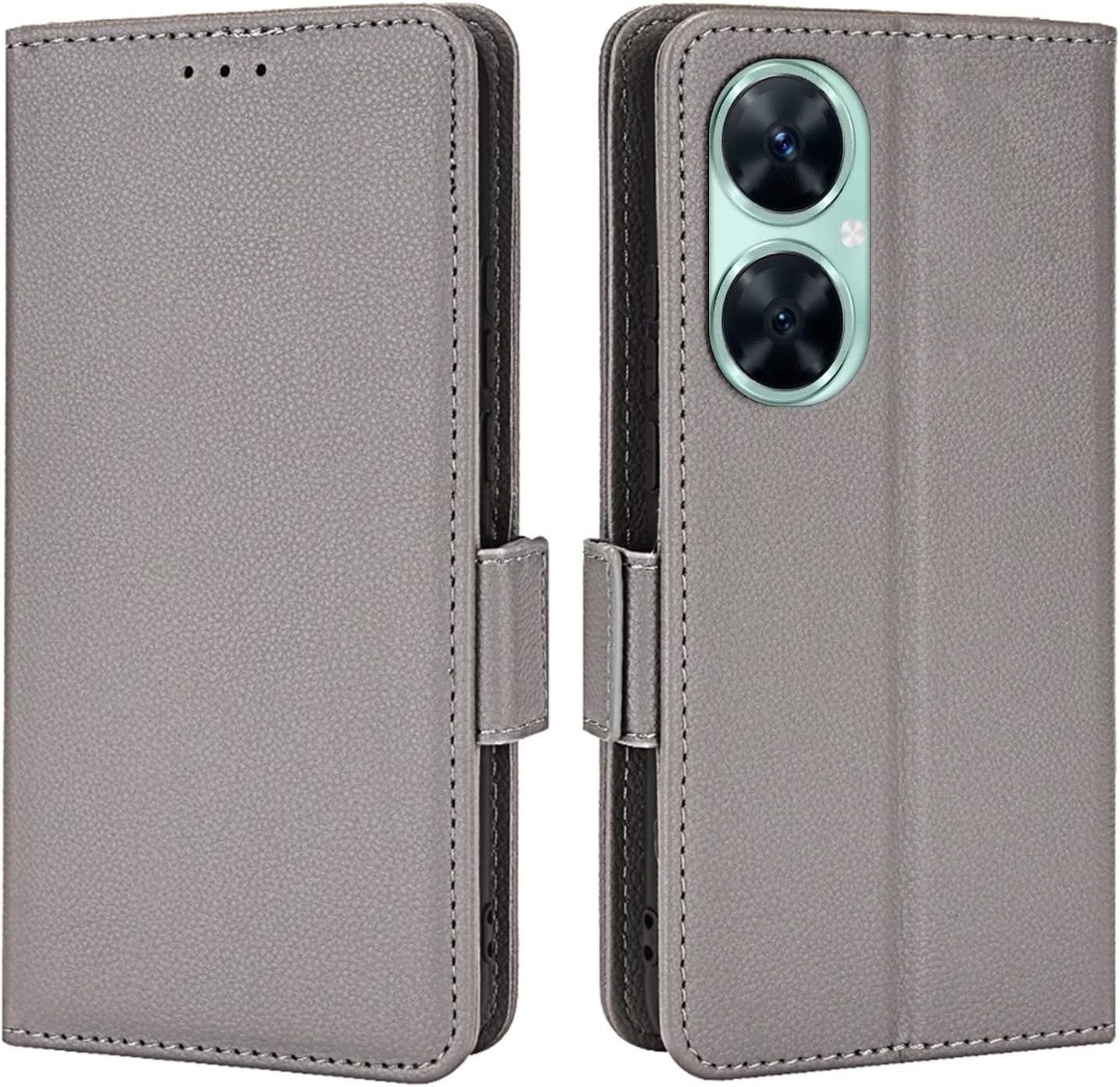 Topme Leather Case for Huawei Nova 11i 6.8 Inches [Simple Phone Case with Lychee Pattern] - Grey