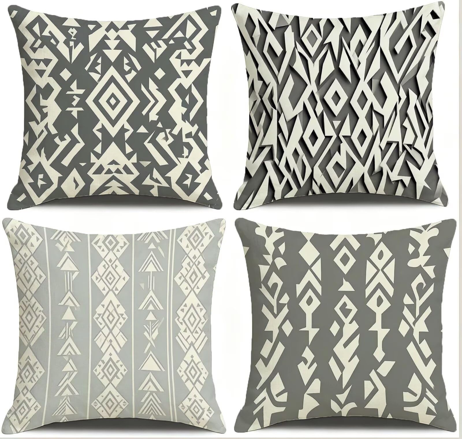 Cojines Exterior Beige Funda Almohada 45x45 Impermeables Juego de 4,Cod-495