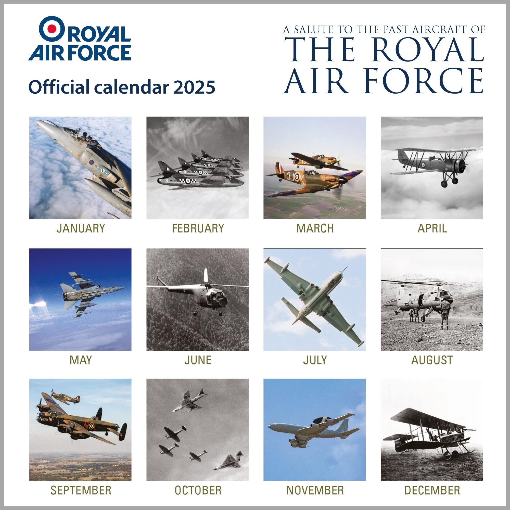 Calendar 2025 UK Holidays RAF Royal Air Force Salute To The Past OFFICIAL Large 2025 Calendar Eco-Friendly - Image 2