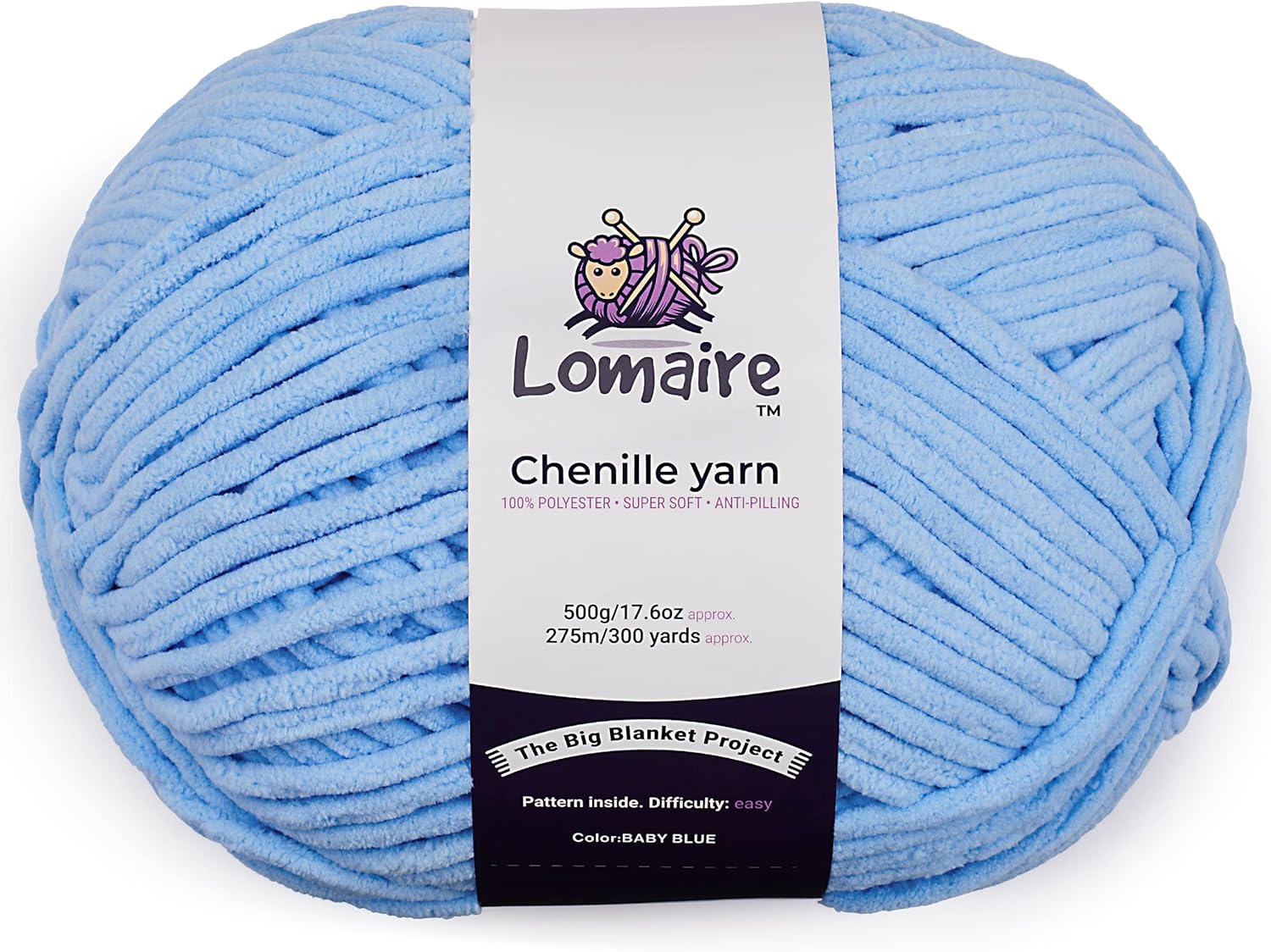 Lomaire Chunky Chenille Blanket Yarn Large 17.6oz/300 Yards