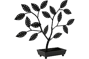 MyGift Black Metal Hanging Jewelry Tree Earring Display Stand: Stylish Storage for...