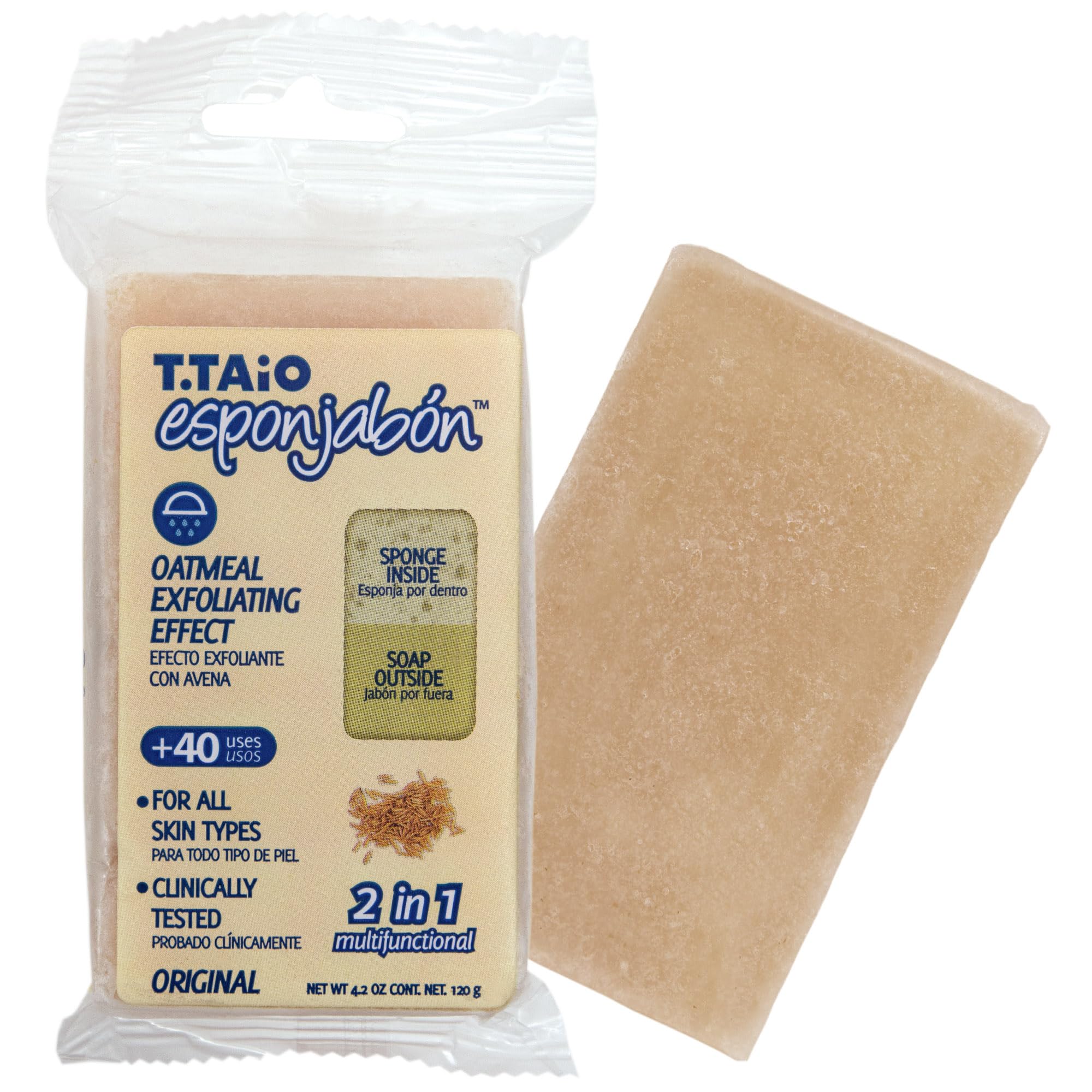 T. Taio Esponjabon - Esponjabon - Esponja de ducha suave - Limpieza de lavado de baño - Eliminación de suciedad y aceite - Masaje y espuma Accesorios de baño de pies, codos y cara (paquete de 6)