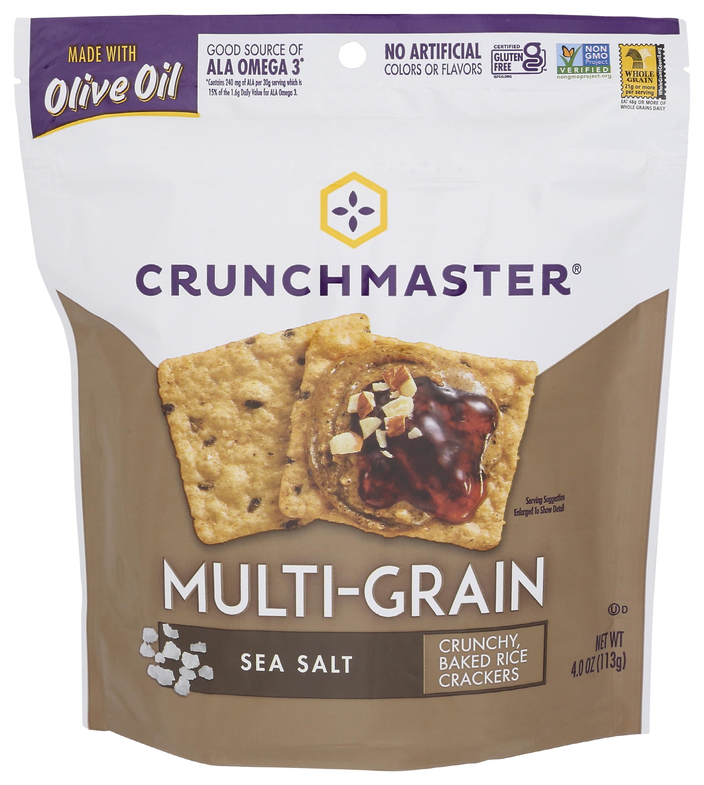 Crunchmaster Sea Salt / 4 Ounce (Pack of 1) / No Color Crackers
