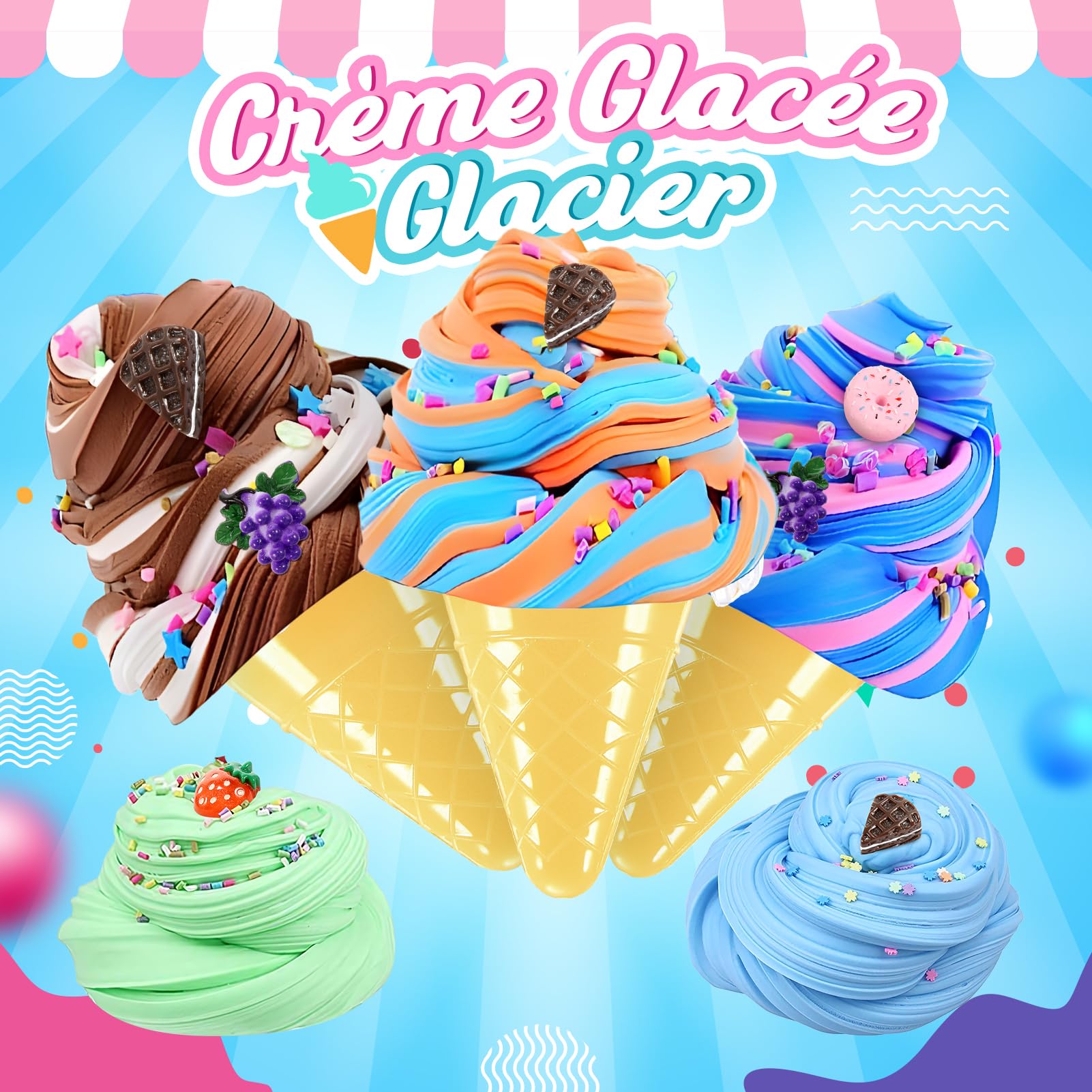 Adeokay Slime Enfant, Cadeau Fille 6 7 8 9 10 11 12 Ans Anniversaire Slime Fluffy Jouet Fille 6 7 8 9 10 Ans Slime Kits de Loisirs Créatifs Cadeau Garçon 6-12 Ans Activites Manuelles pour Enfants