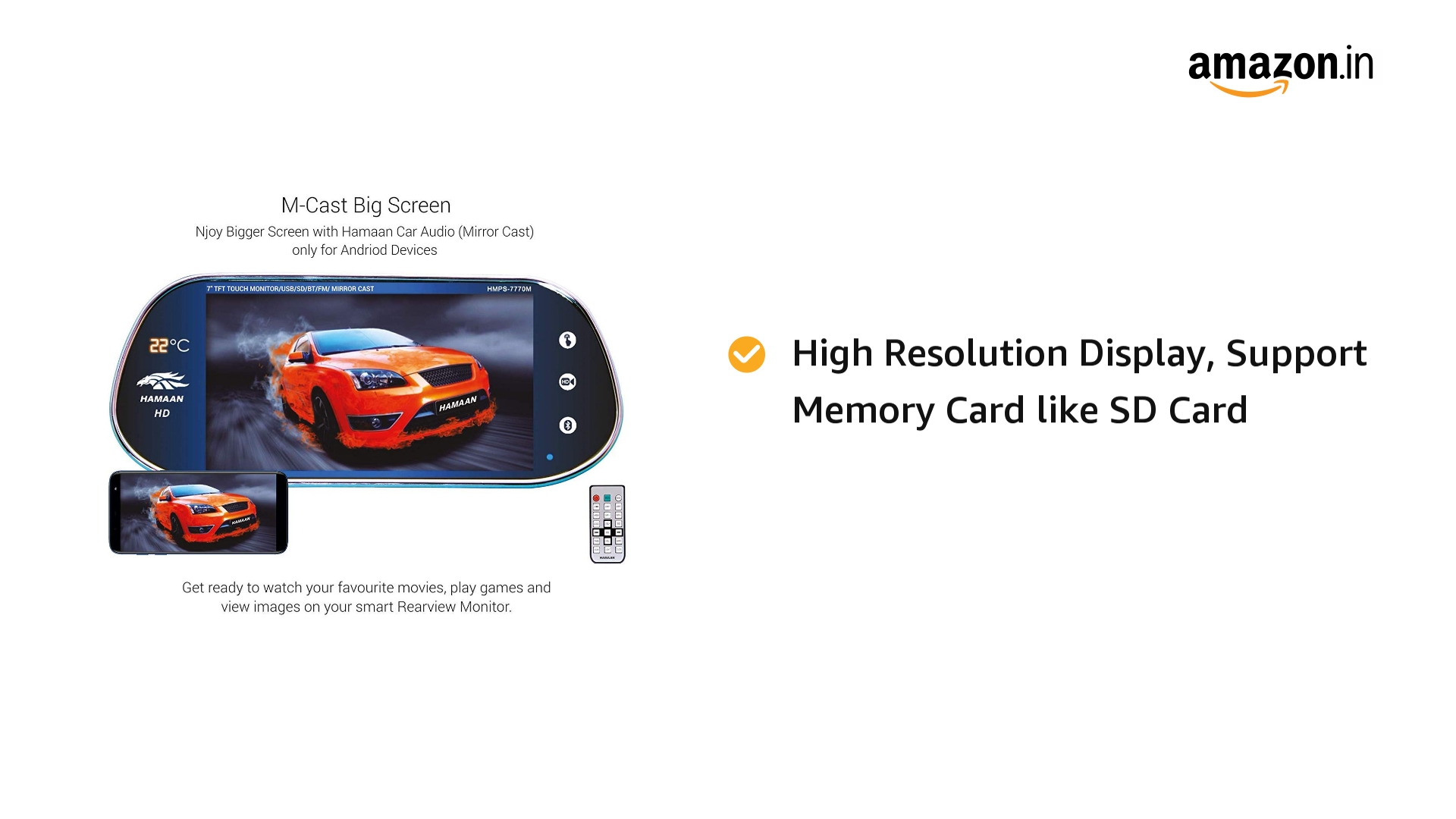 HAMAAN: Rear View Monitor With Mirror 