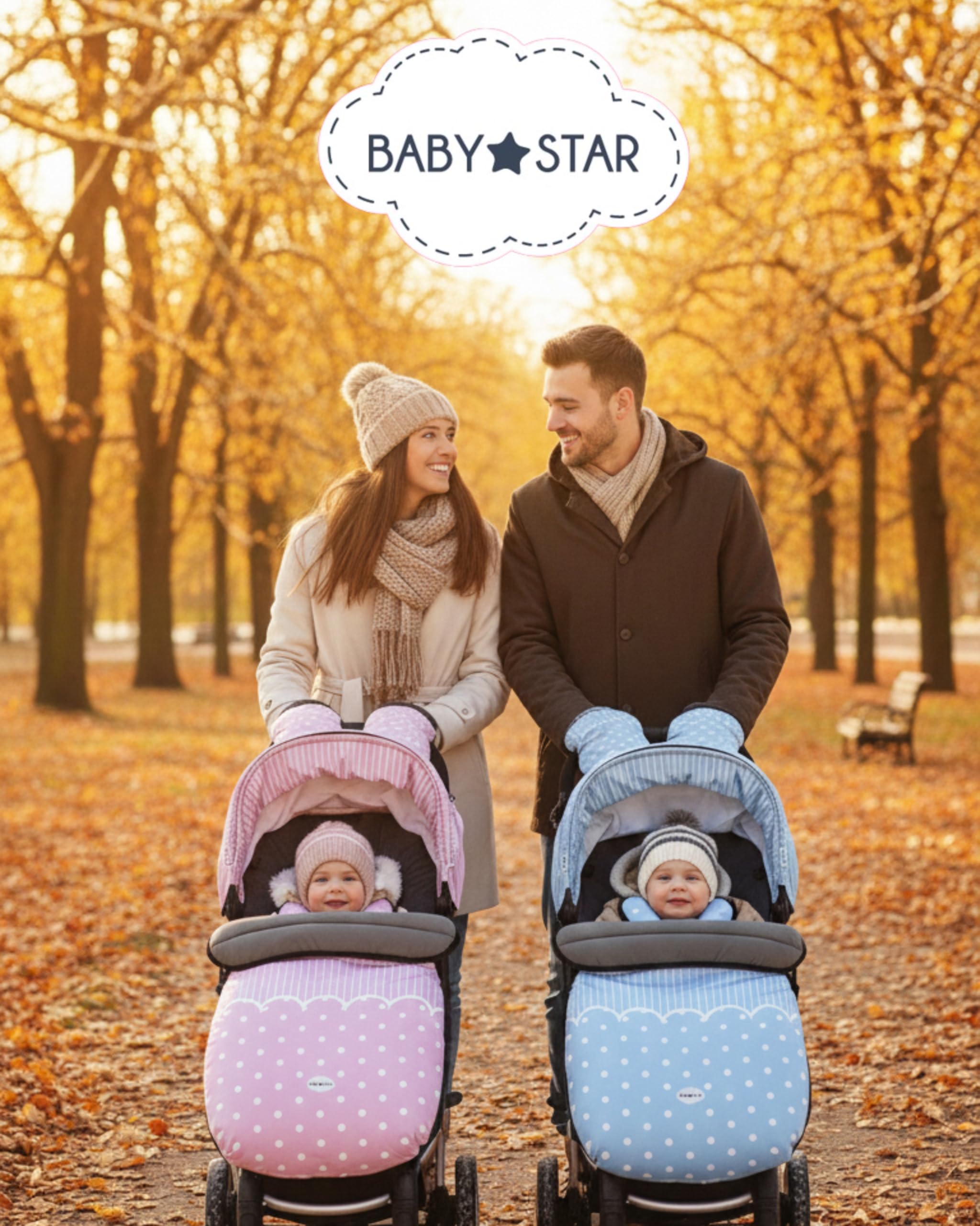 Baby Star Saco Silla de Paseo Universal rosa, Saco Bebe Invierno con Polar extrasuave, Saco Carro bebé Impermeable, Desmontable y Transpirable, Doble Apertura, resistente hasta -15 grados