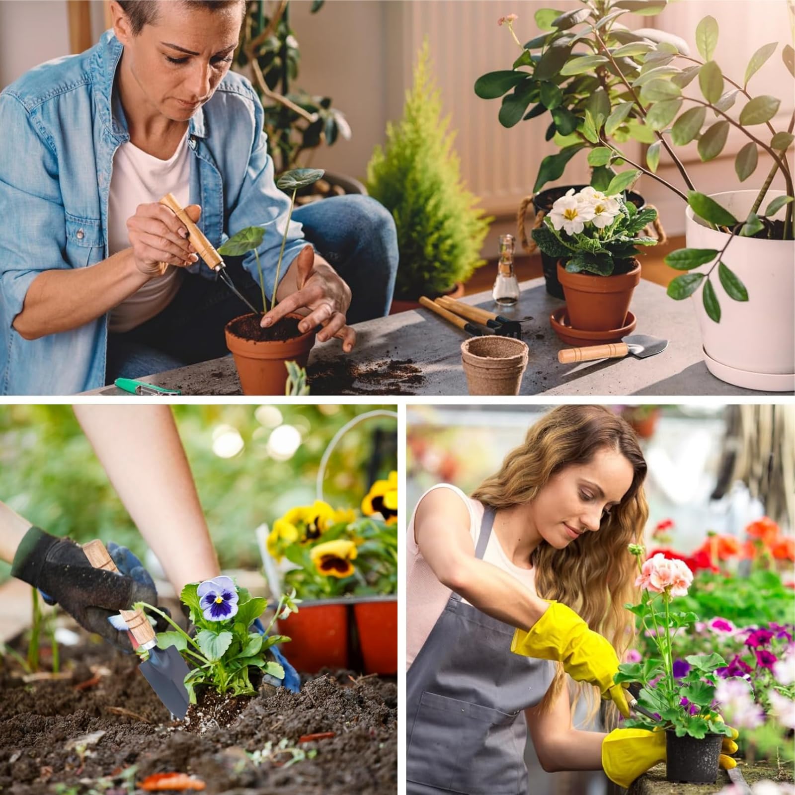 Pelle de jardin/râteau en acier inoxydable, petit outil pour creuser, planter des fleurs et des bonsaïs, outil à main