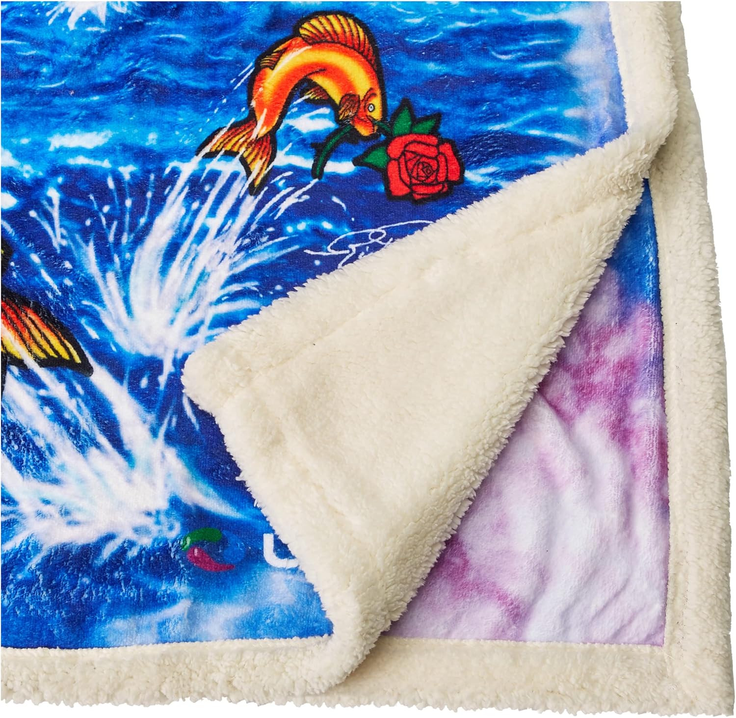 Liquid Blue Men's Grateful Dead Ship of Fools Warm Coral Fleece Throw Blanket, Multi, 50" X 60"