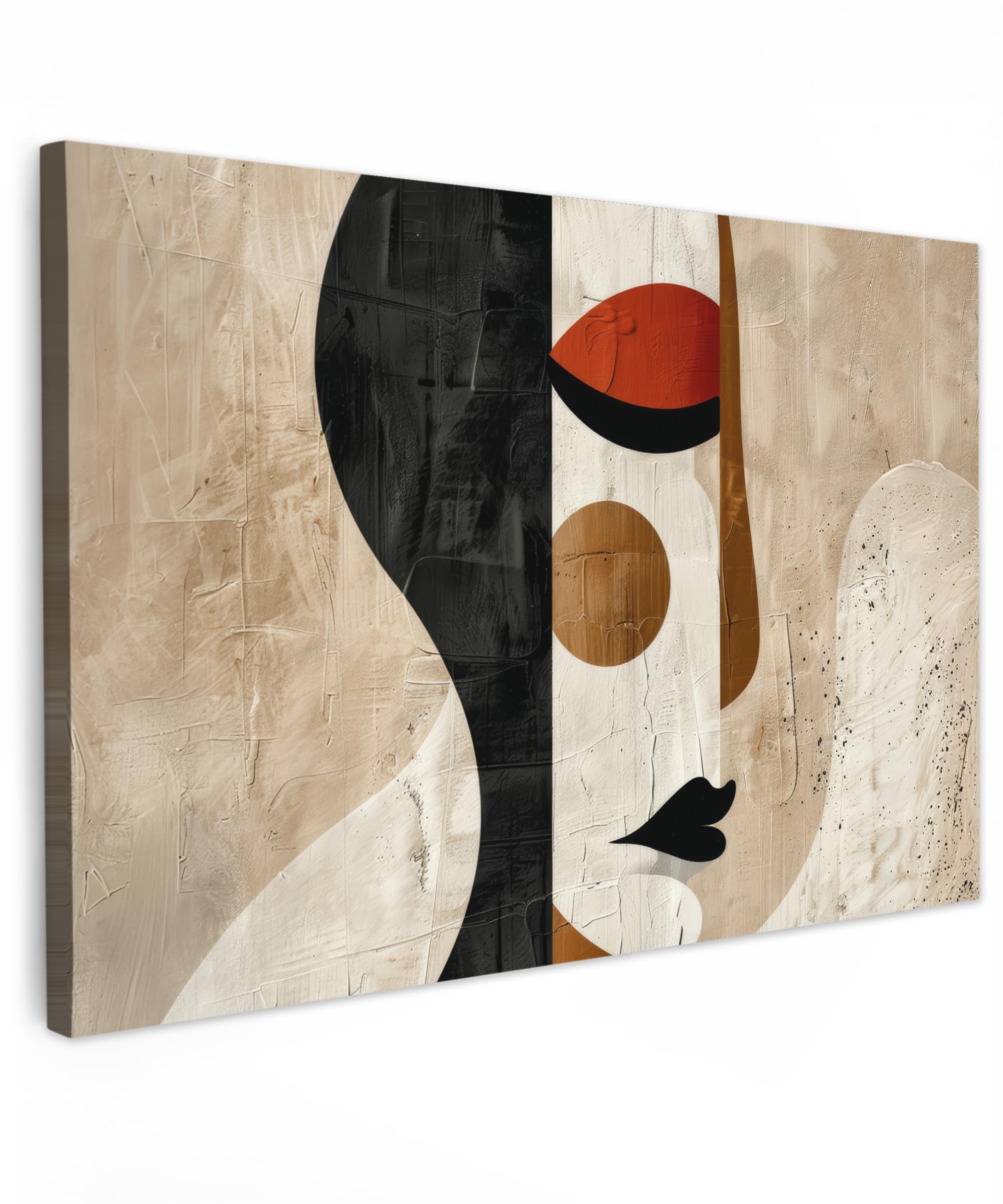 MuchoWow© Canvas Wall Art Work 12"x8" / 30x20 cm Room Decor Painting Wallfillers Picture Decoration Prints Modern art - Woman - White - Abstract — image 1