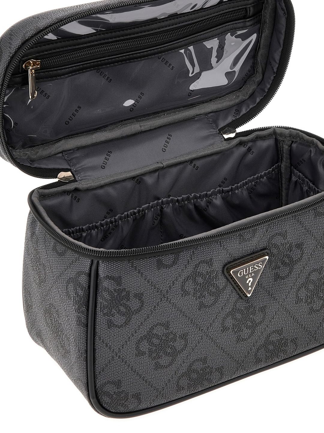 GUESS Toiletry Train Case Coal Logo
