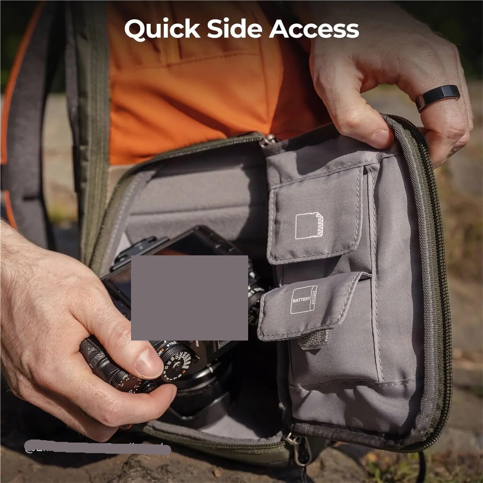 Bolsa Para Cámara Mochila for cámara con cubierta for lluvia, bolsa for fotografía de viaje al aire libre, puede llevar un trípode lateral, diseño ergonómico de acceso rápido Para Cámaras(Orange)