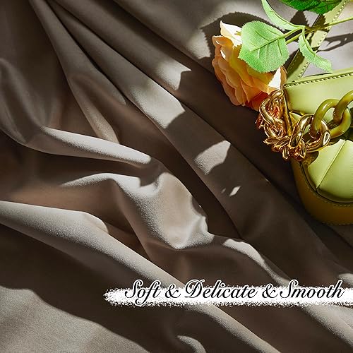 Miniatura 5 de PONY DANCE Cortinas de terciopelo champán para oscurecer la habitación, 96 pulgadas, suaves, clásicas, sólidas, con aislamiento térmico, para sala