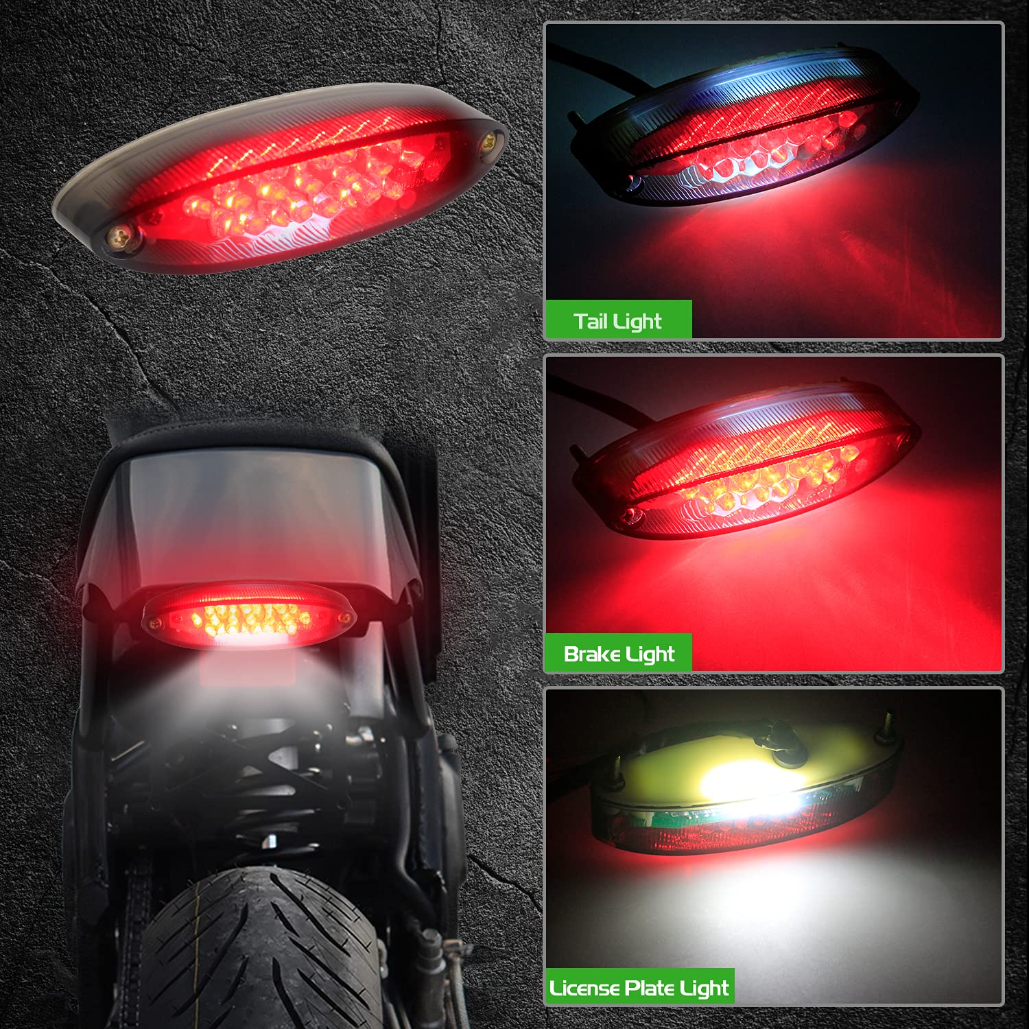 Luz Trasera LED Para ATV / Moto - 28 LEDs (23 Rojos + 5 Blancos) - Compatible Con LTZ 400, King Quad, DR
