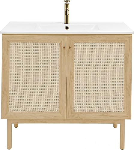 Vista 63 de Swiss Madison Classe - Lavabo de baño de roble de 24 pulgadas incluido