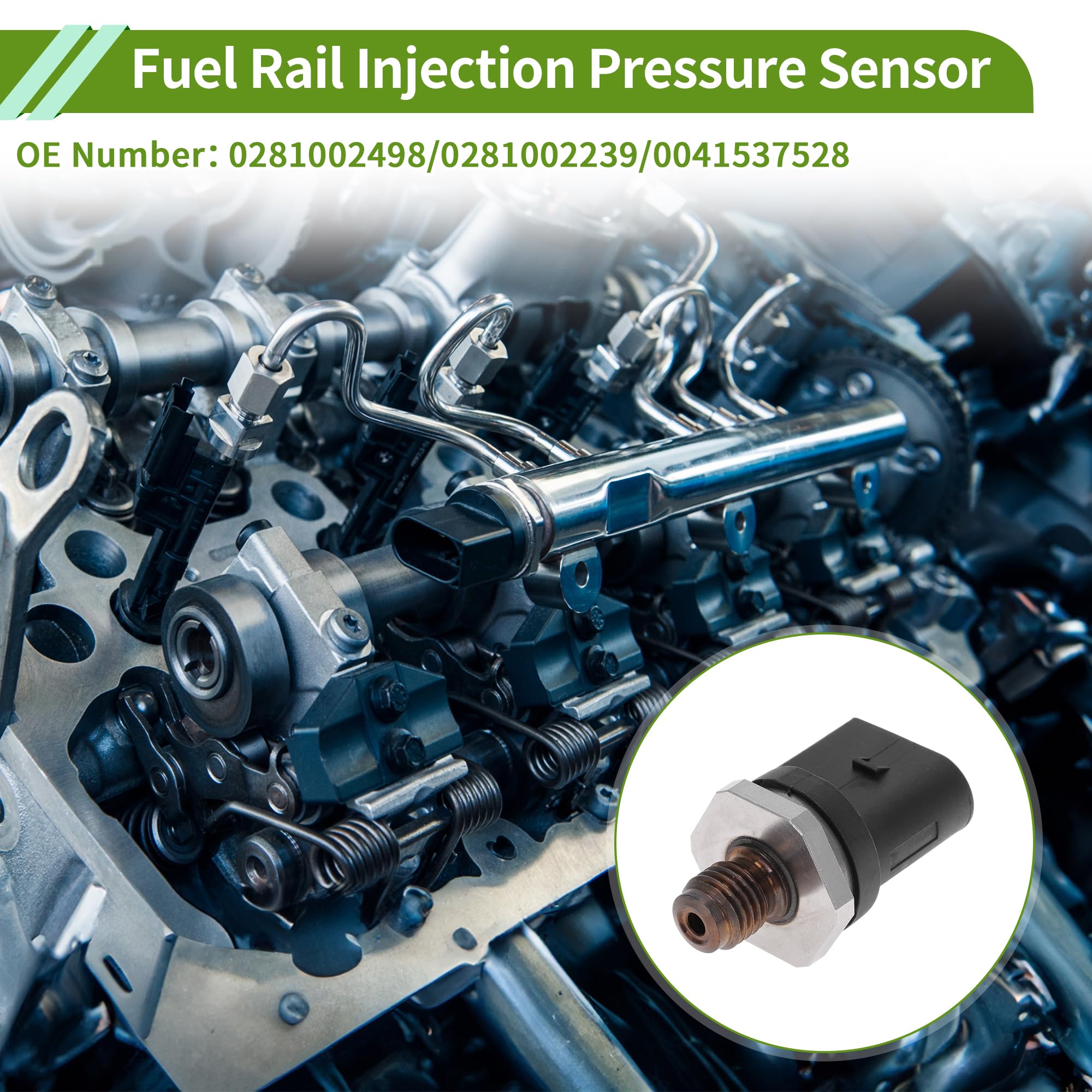 A ABSOPRO Capteur De Pression D'Injection De Carburant N° 0281002498/0281002239/0041537528 Pour Mercedes-Benz W211 E400 Cdi 4.0 2003-2008 Capteur De Pression De Rampe D'Injection 1 Pièce